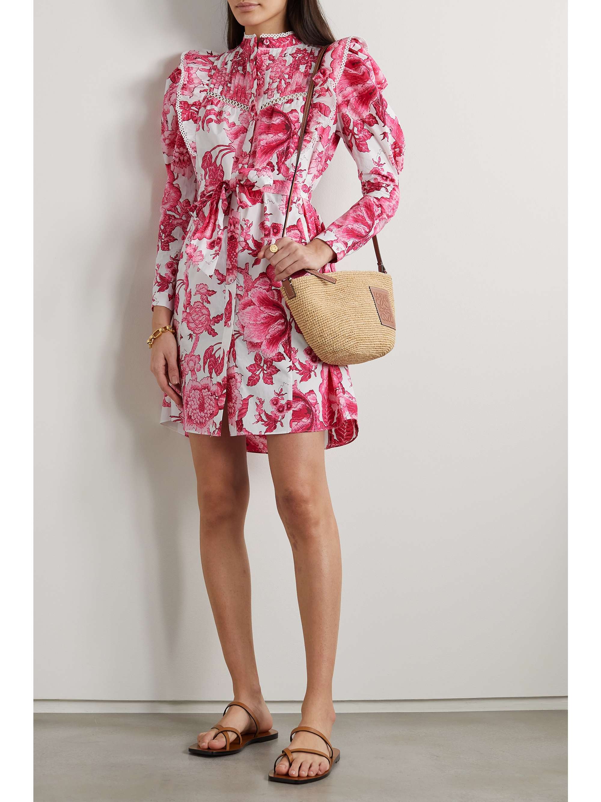 DIANE VON FURSTENBERG Sandrah ruffled floral-print cotton-poplin mini dress