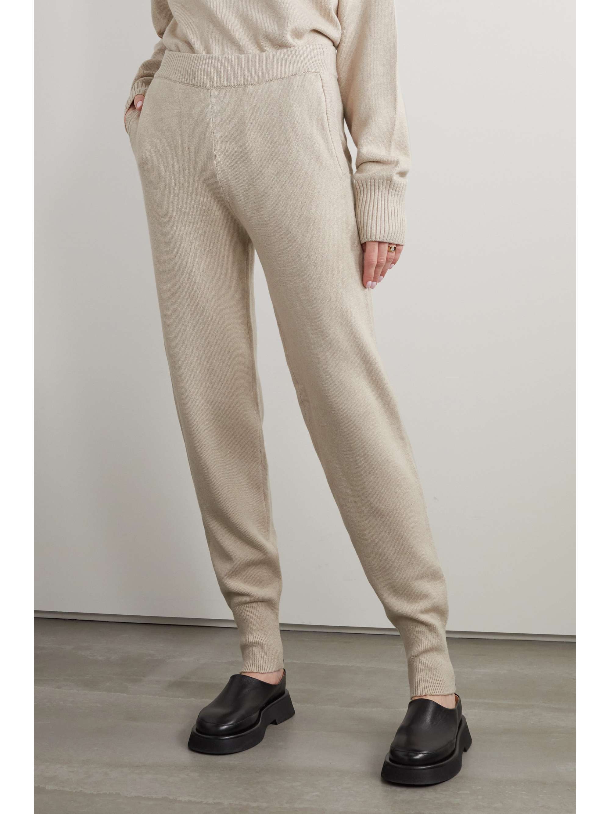 Beige Silk-blend track pants | JOSEPH 