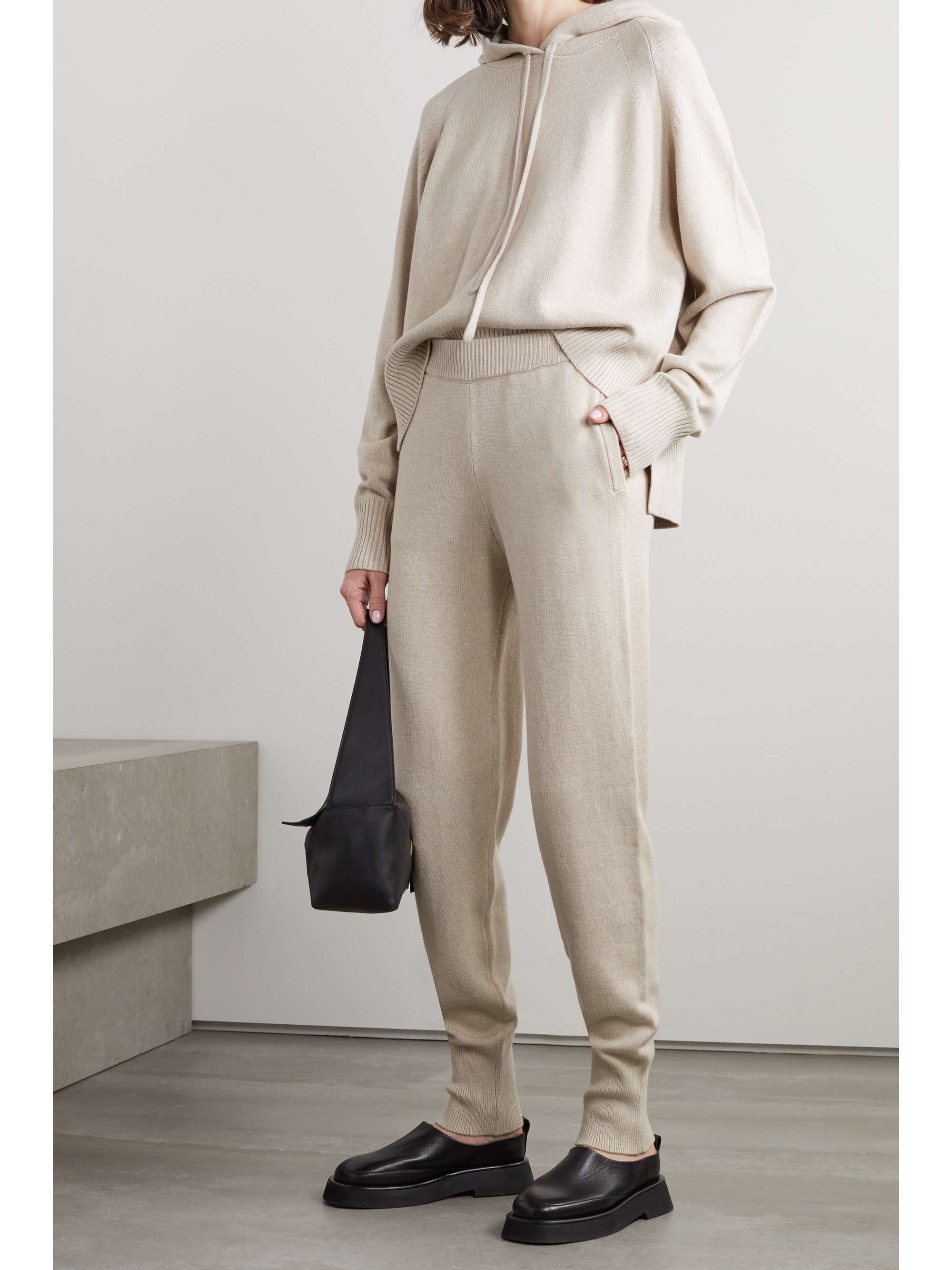 Beige Silk-blend track pants | JOSEPH 