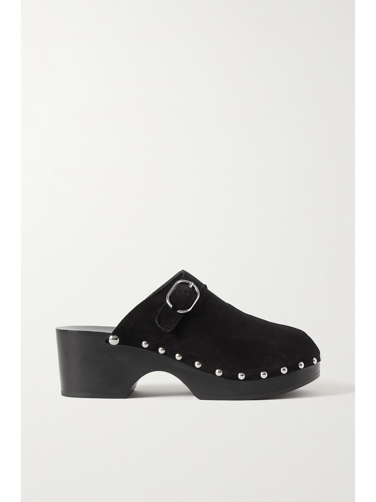 Rabanne Studded Suede Clogs - Black