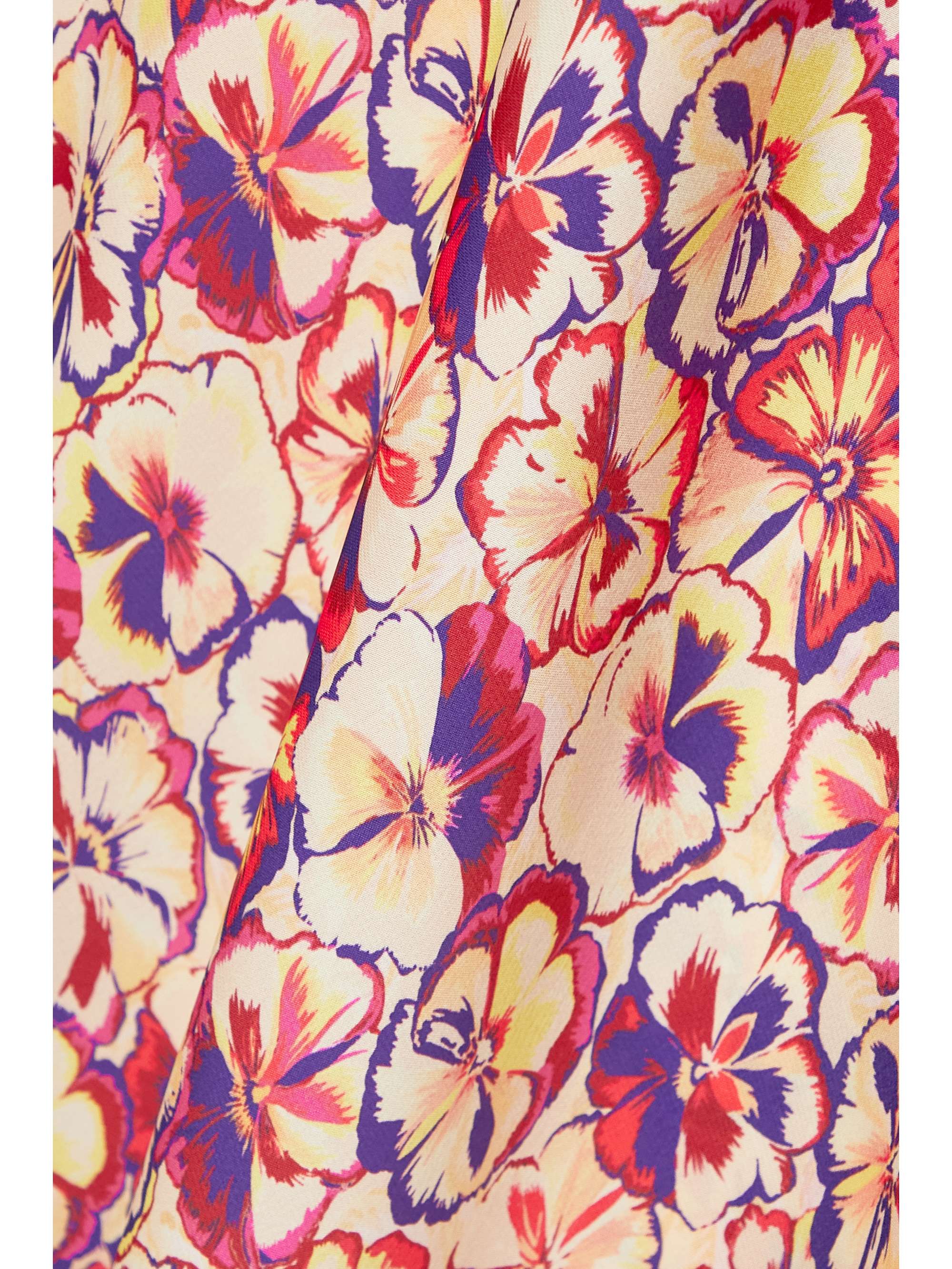 RABANNE Belted floral-print crepe de chine maxi skirt