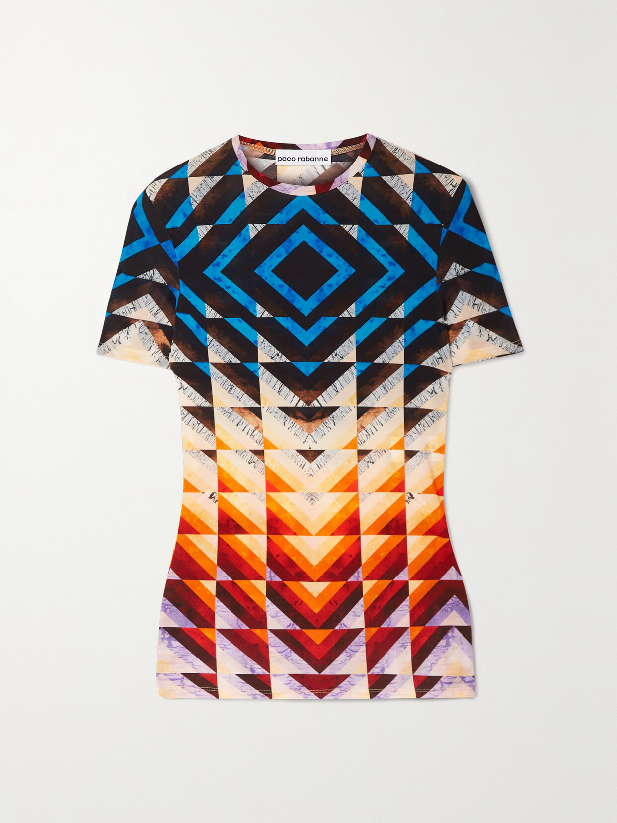 Printed Stretch-cupro T-shirt