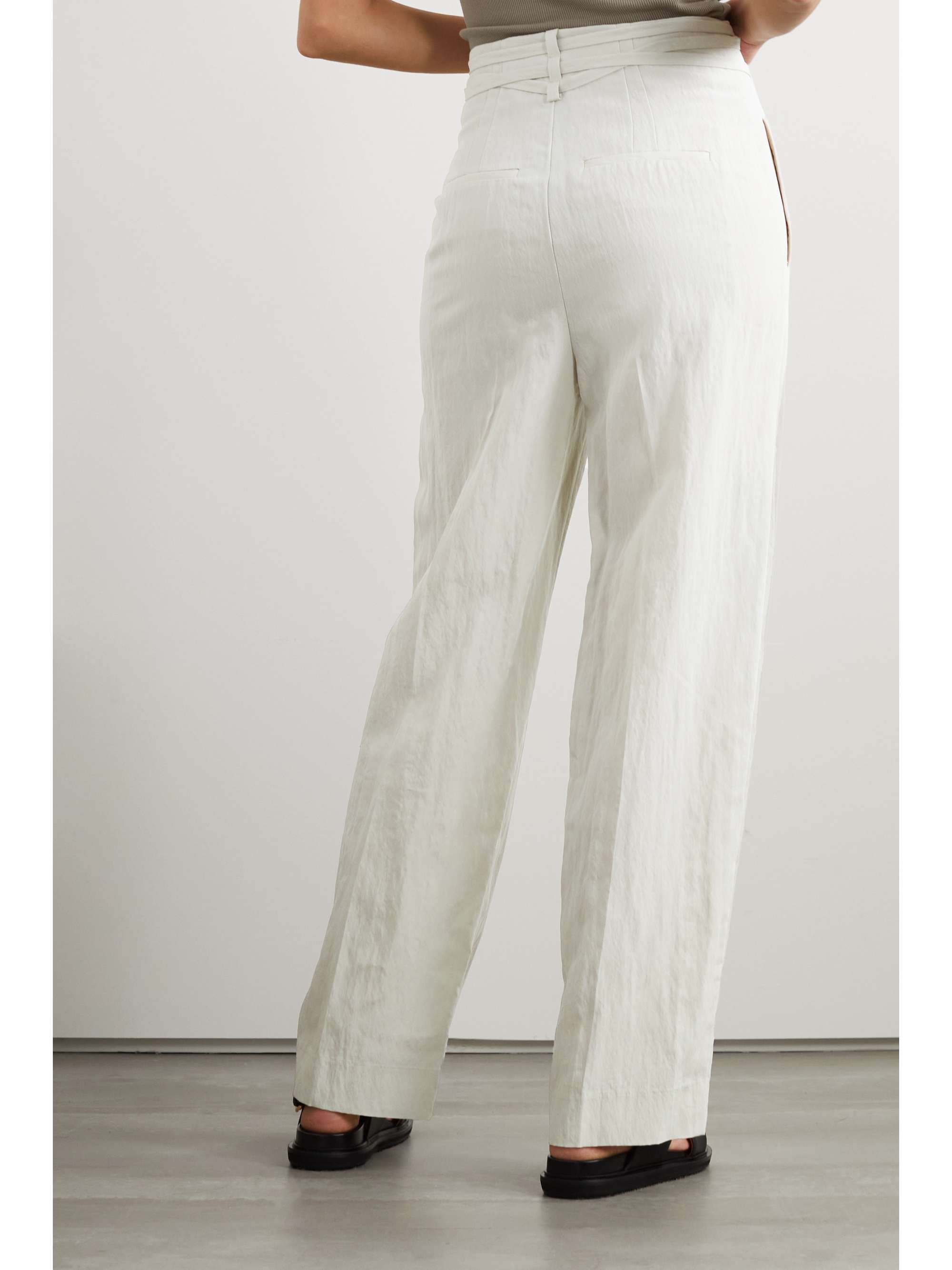 VINCE Belted TENCEL Lyocell-blend straight-leg pants