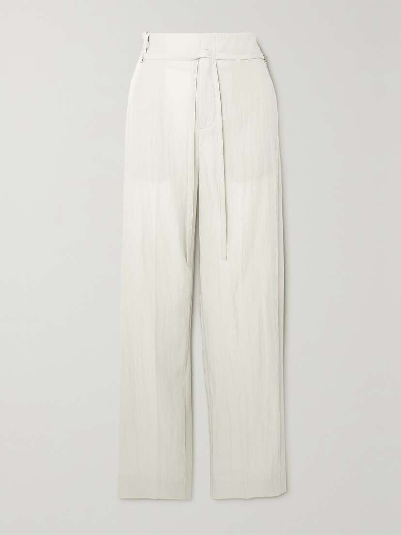 Vince Belted Tencel Lyocell-blend Straight-leg Pants