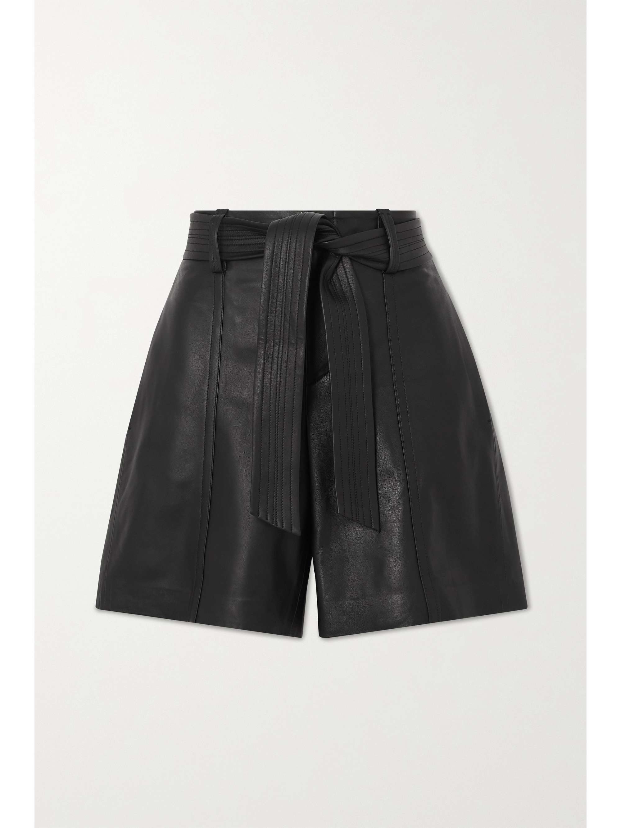 Black Belted leather shorts | VINCE 
