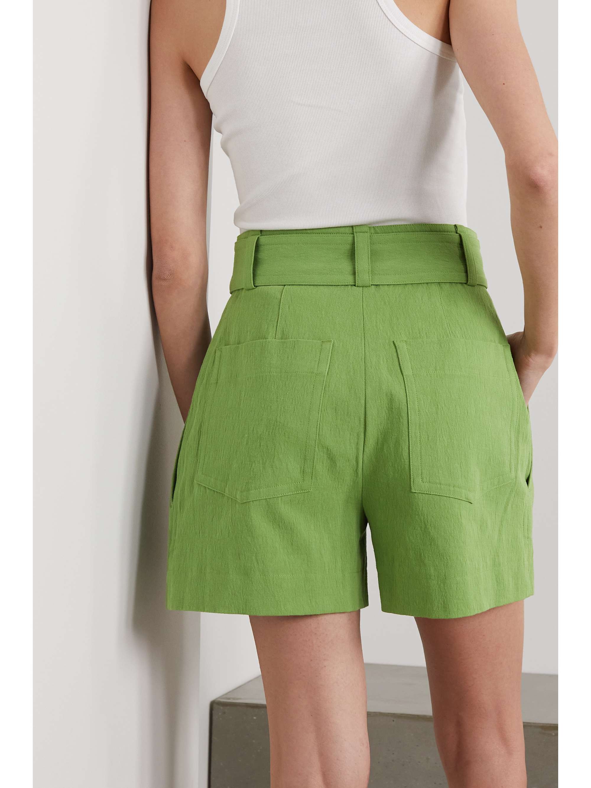 linen-blend twill shorts | VINCE 