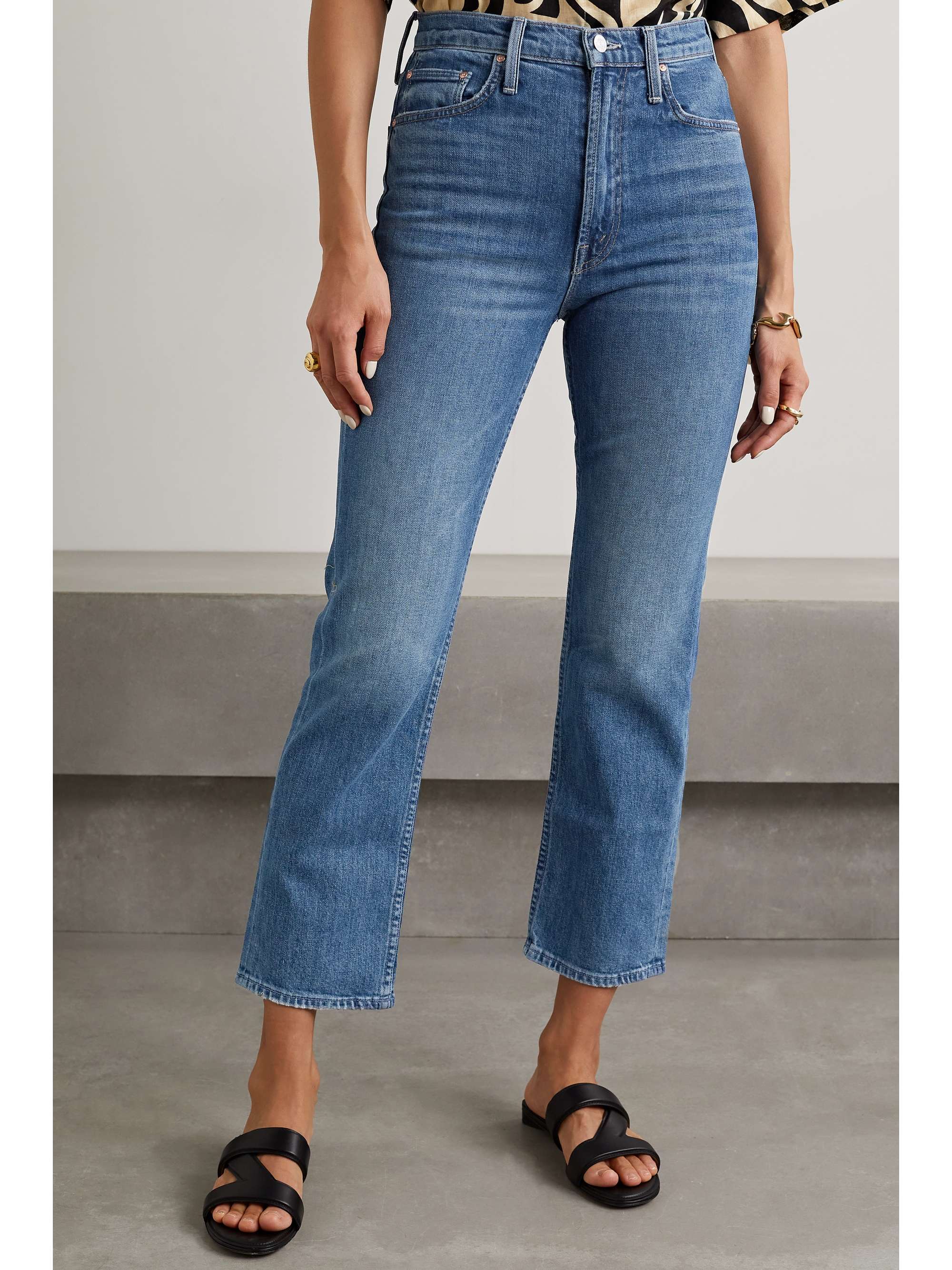 Mid denim Rider high-rise straight-leg 