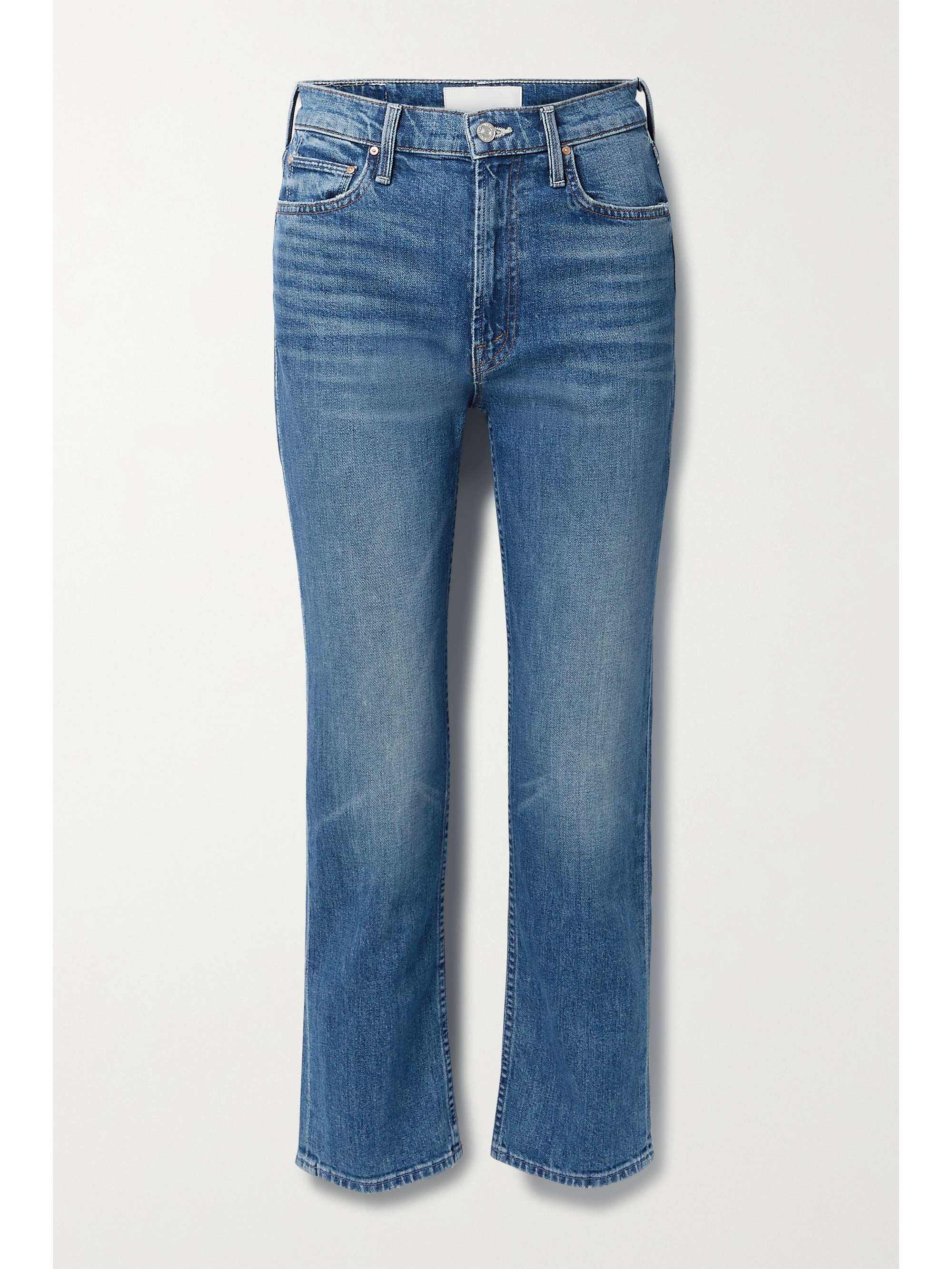 Mid denim Rider high-rise straight-leg 