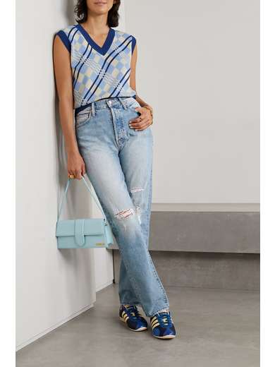 Light denim The Huffy Skimp distressed high-rise straight-leg jeans