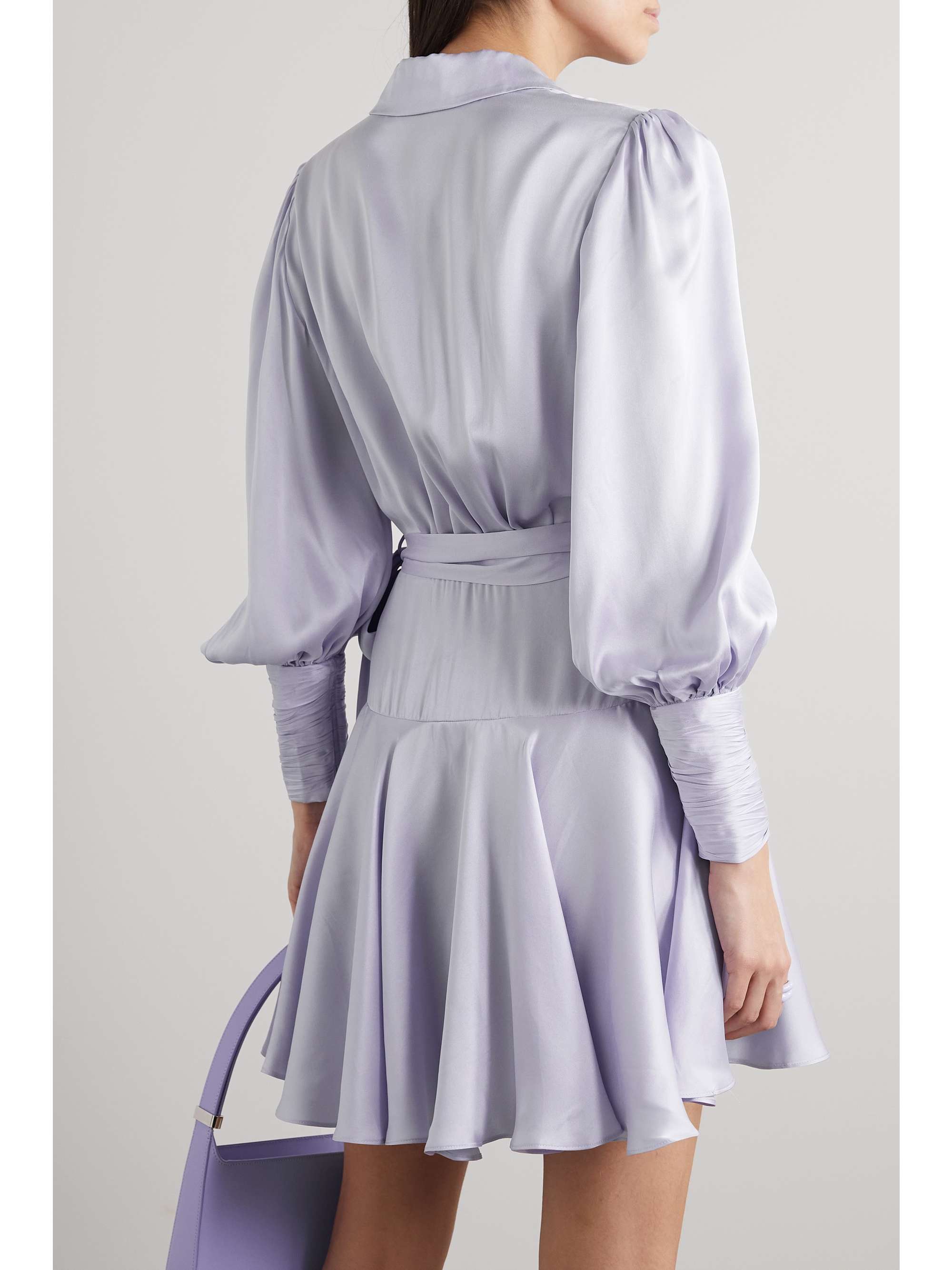 ZIMMERMANN Ruffled silk-satin mini wrap dress