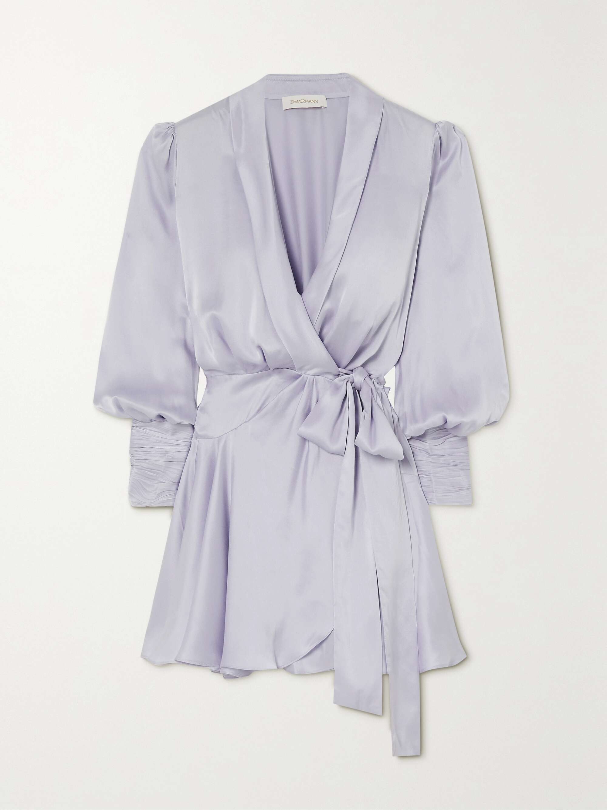 ZIMMERMANN Ruffled silk-satin mini wrap dress | NET-A-PORTER