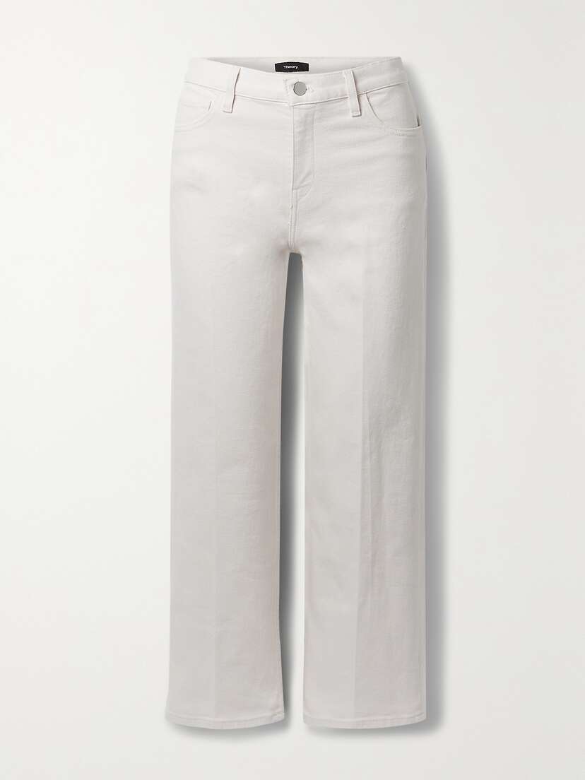 Theory Cropped Mid-rise Wide-leg Jeans
