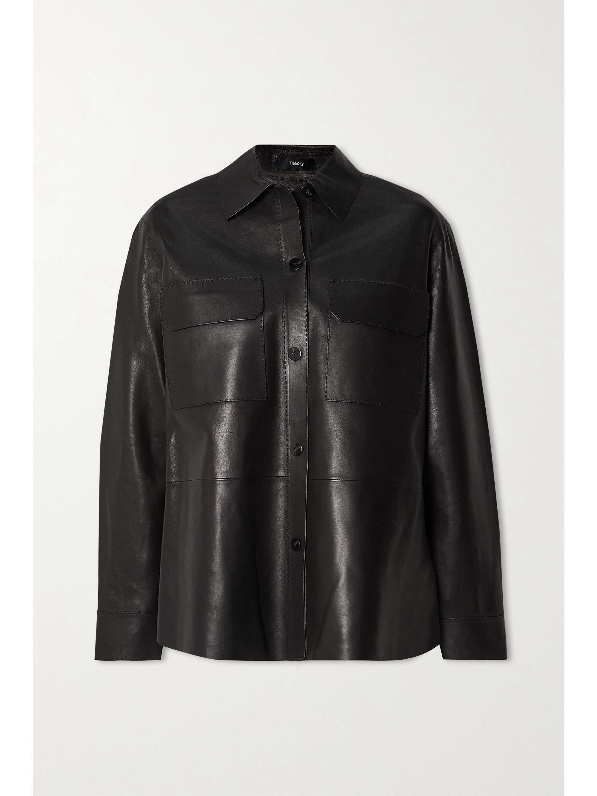 mock neck button down