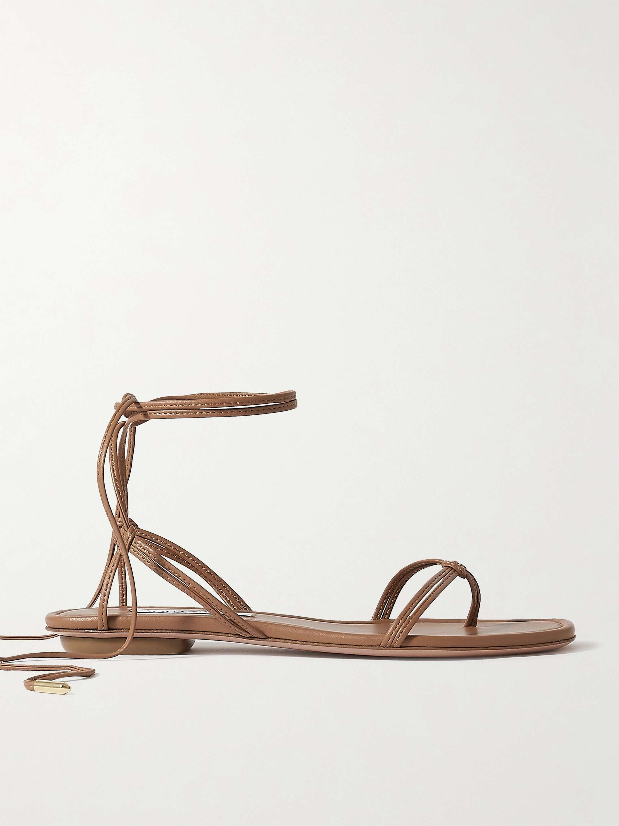 AQUAZZURA Esvedra lace-up leather sandals | NET-A-PORTER