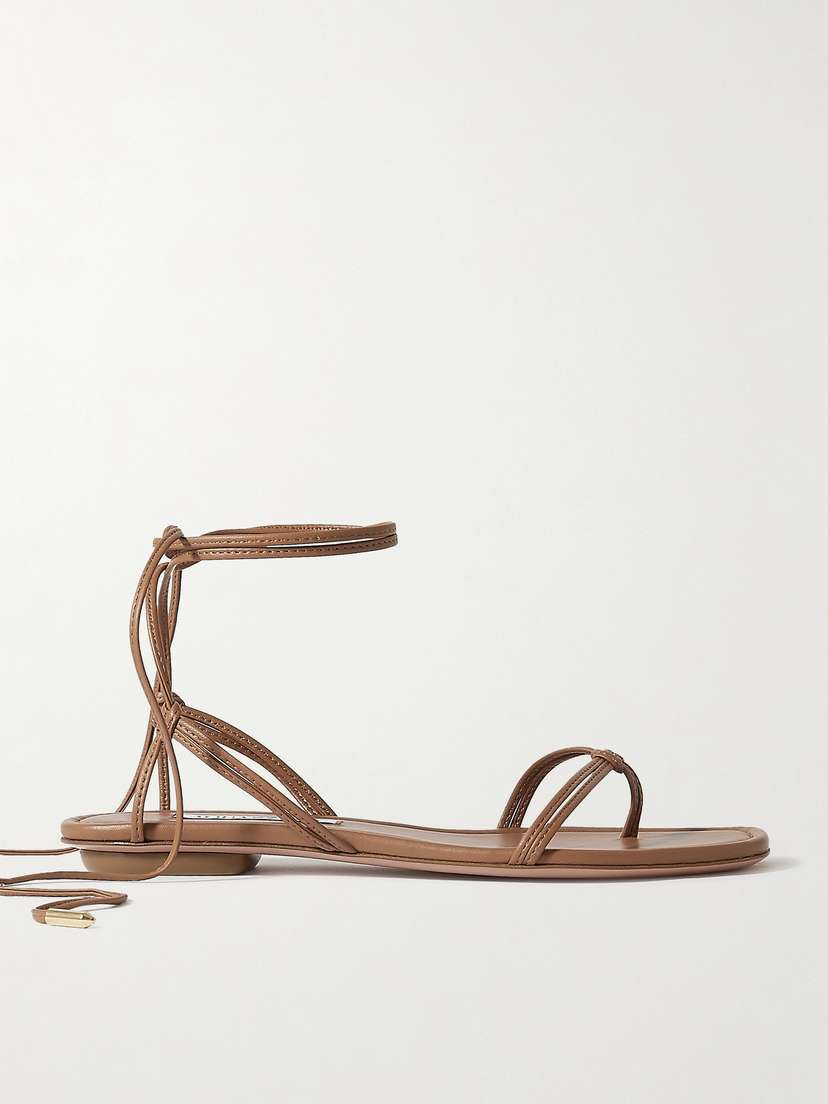 Aquazzura Esvedra Lace-up Leather Sandals