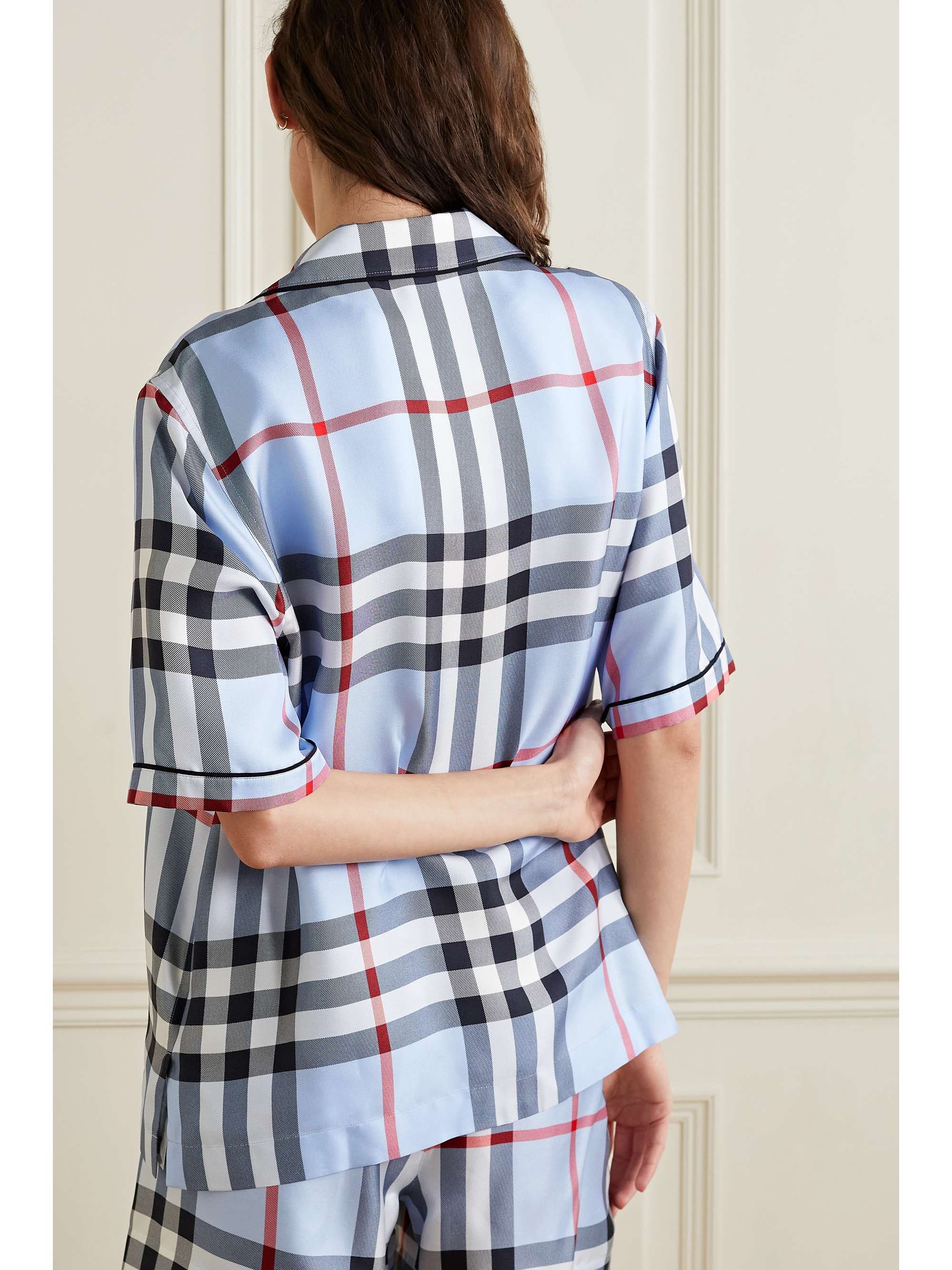 BURBERRY Checked silk-twill shirt