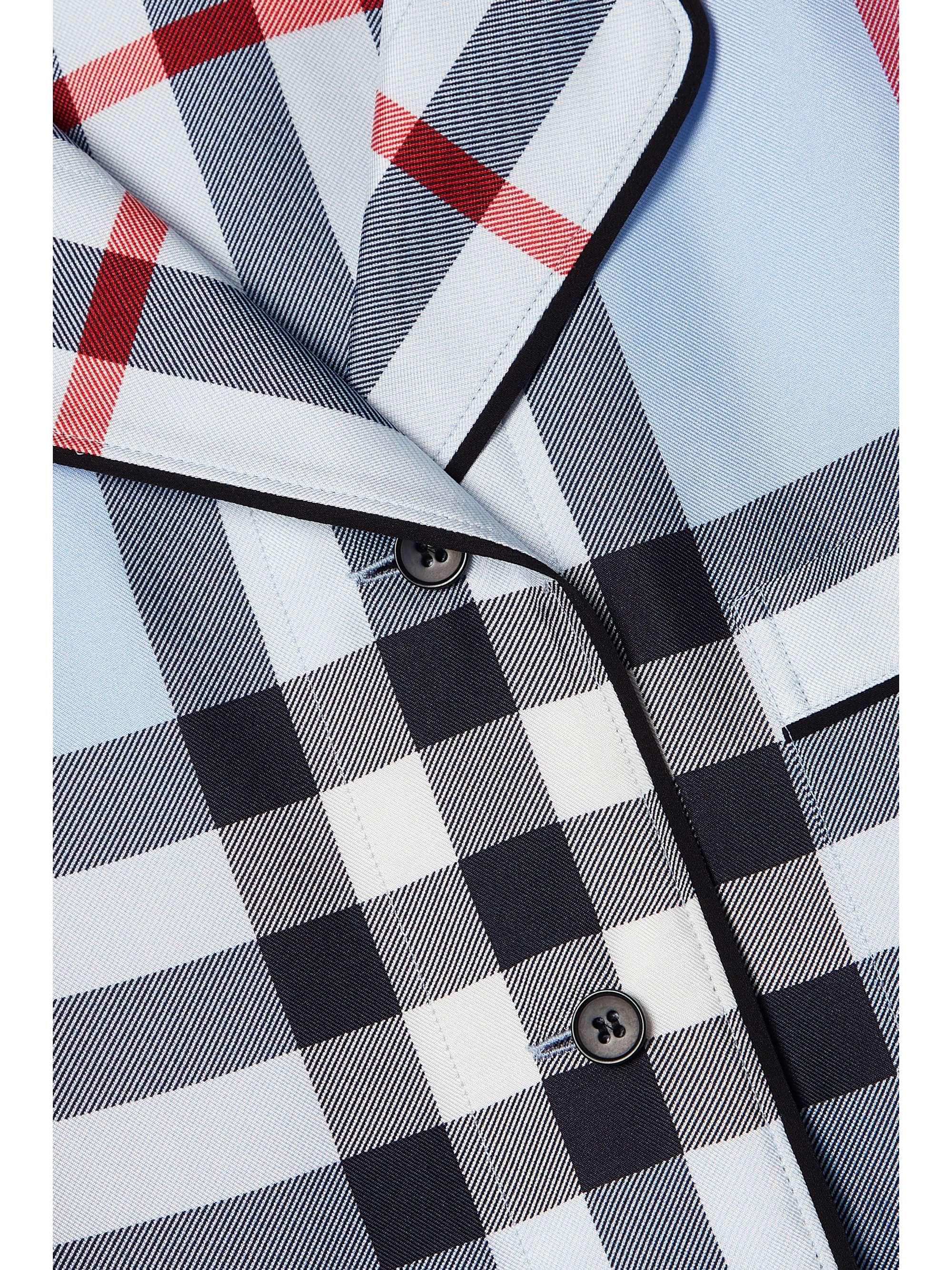 BURBERRY Checked silk-twill shirt