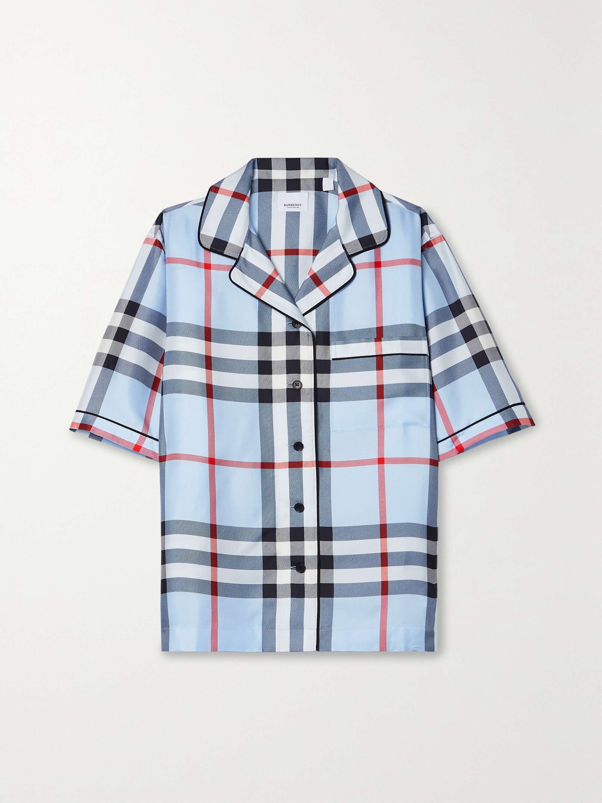 BURBERRY Checked silk-twill shirt | NET-A-PORTER