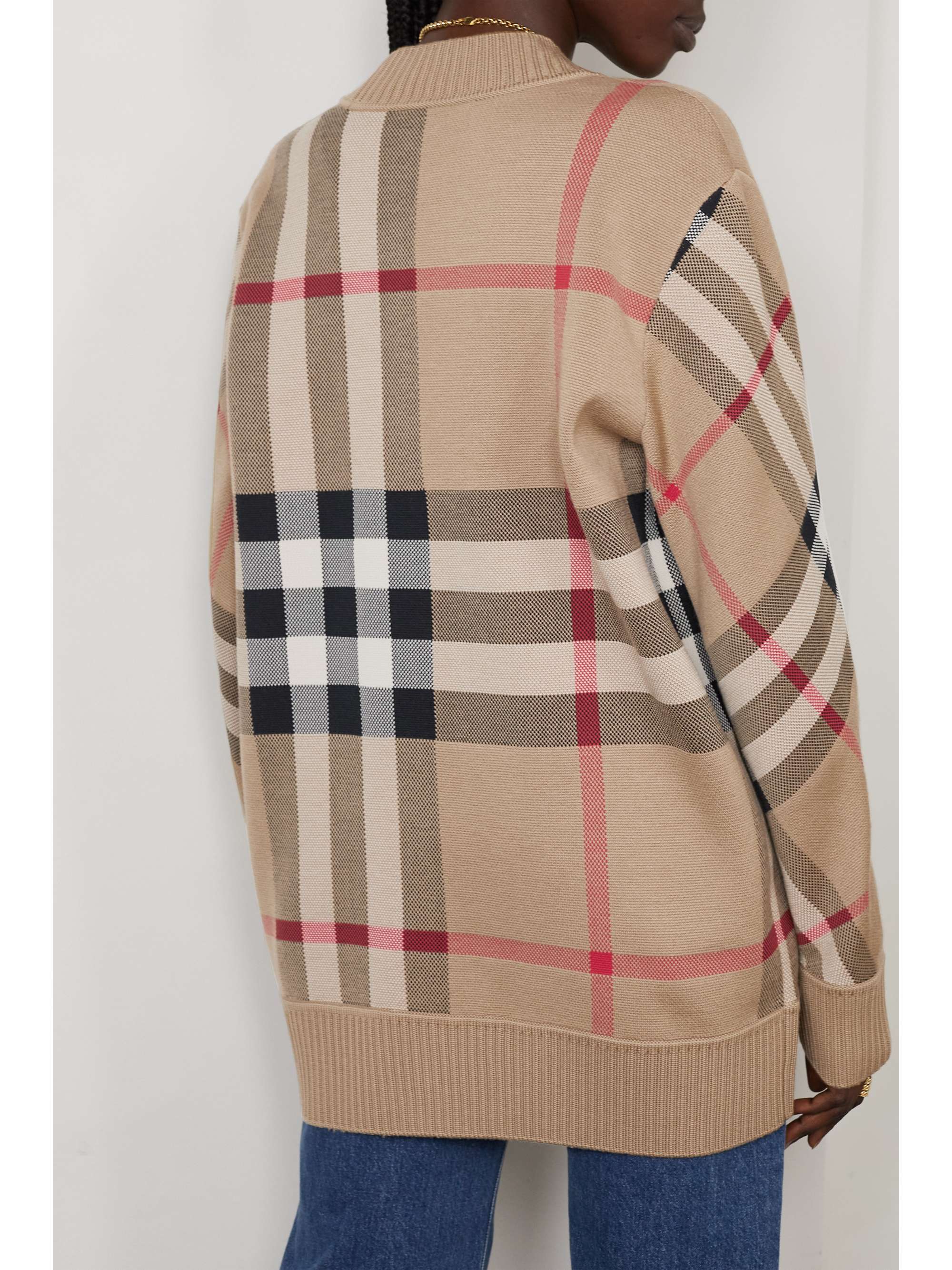 BURBERRY ジャカードニット カーディガン チェック柄 | NET-A-PORTER