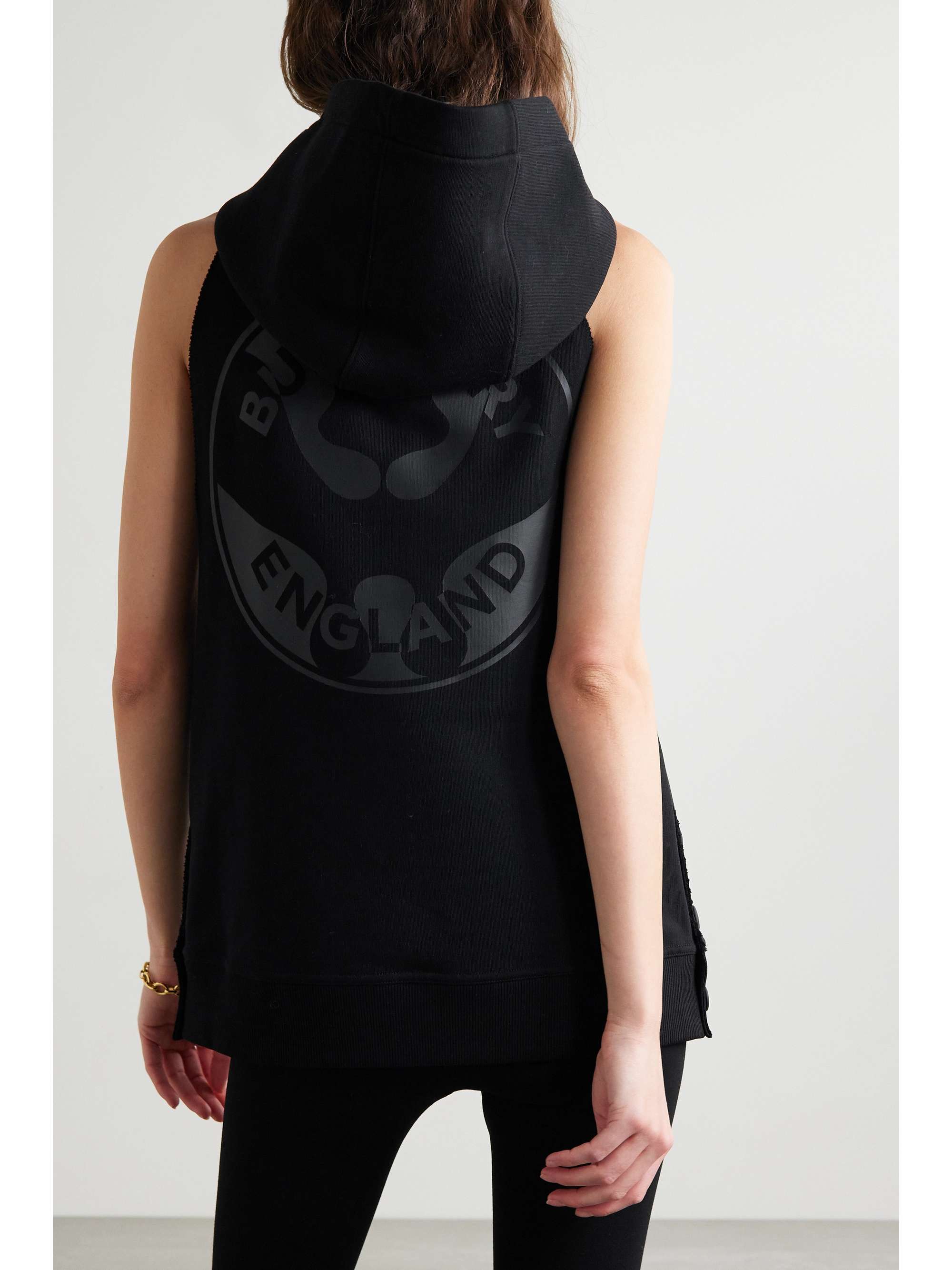 BURBERRY Hooded printed cotton-jersey hoodie