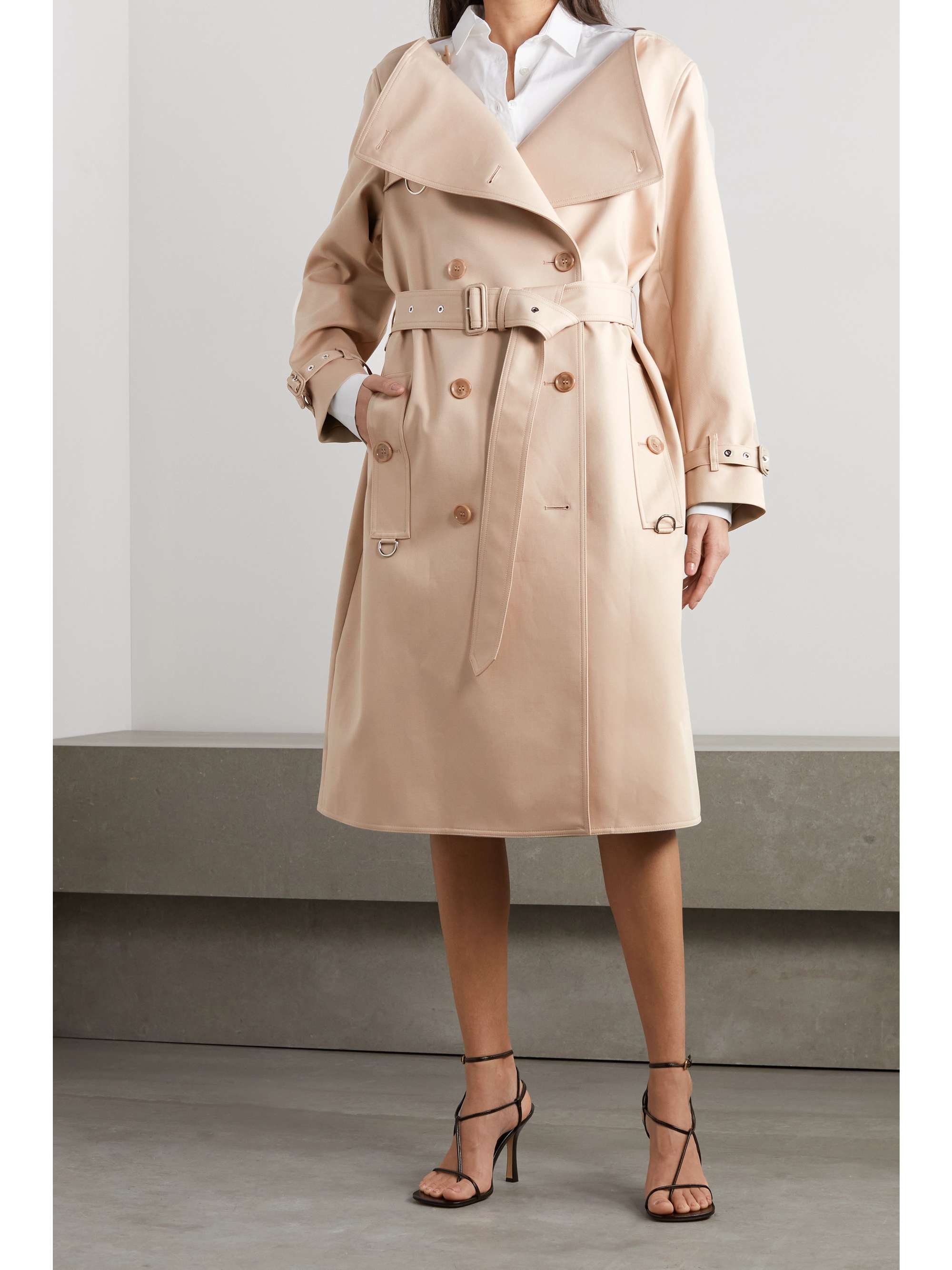 Arriba 78+ imagen burberry double-breasted cotton-gabardine trench coat