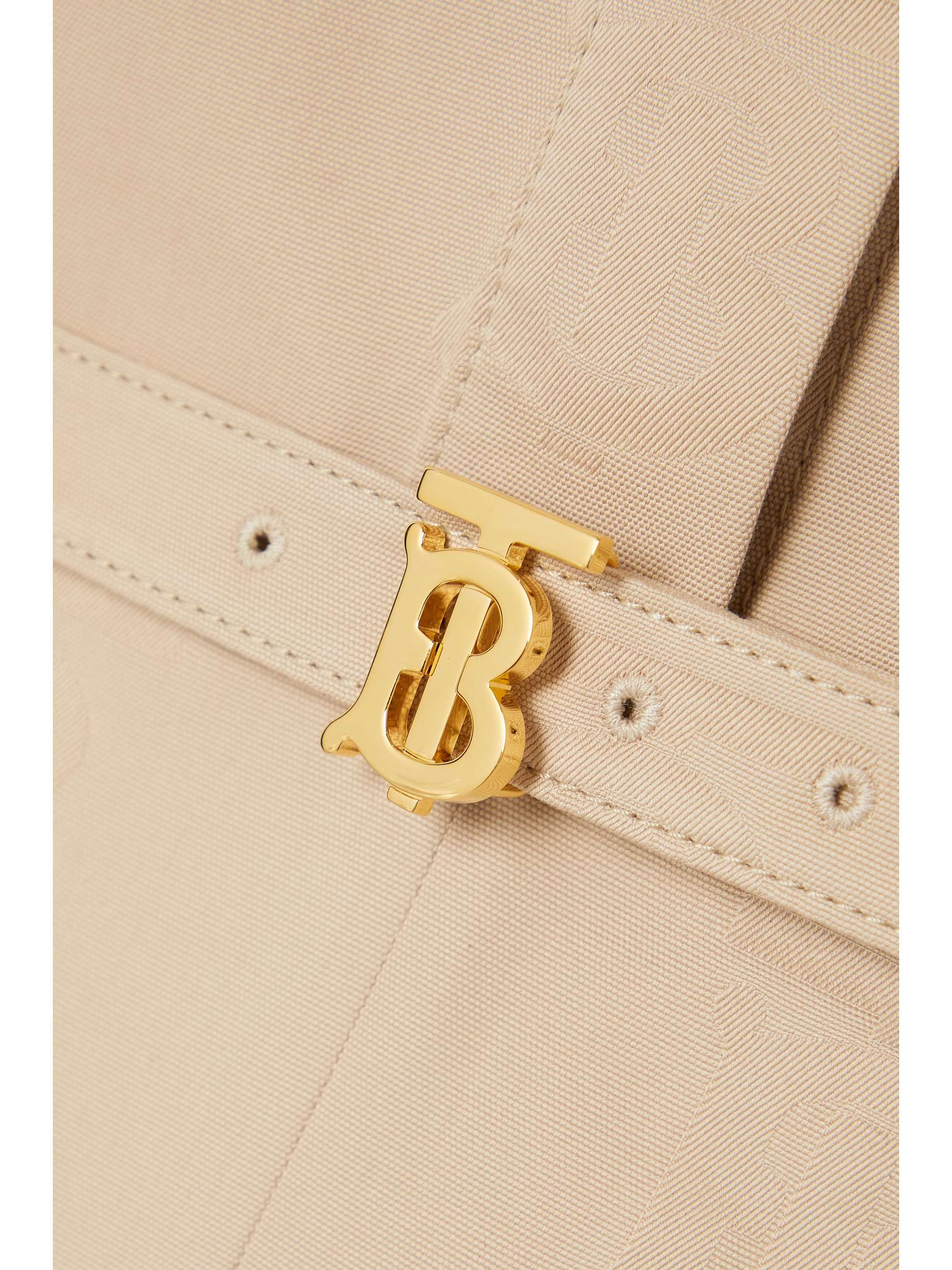 BURBERRY Belted cotton-jacquard mini shirt dress
