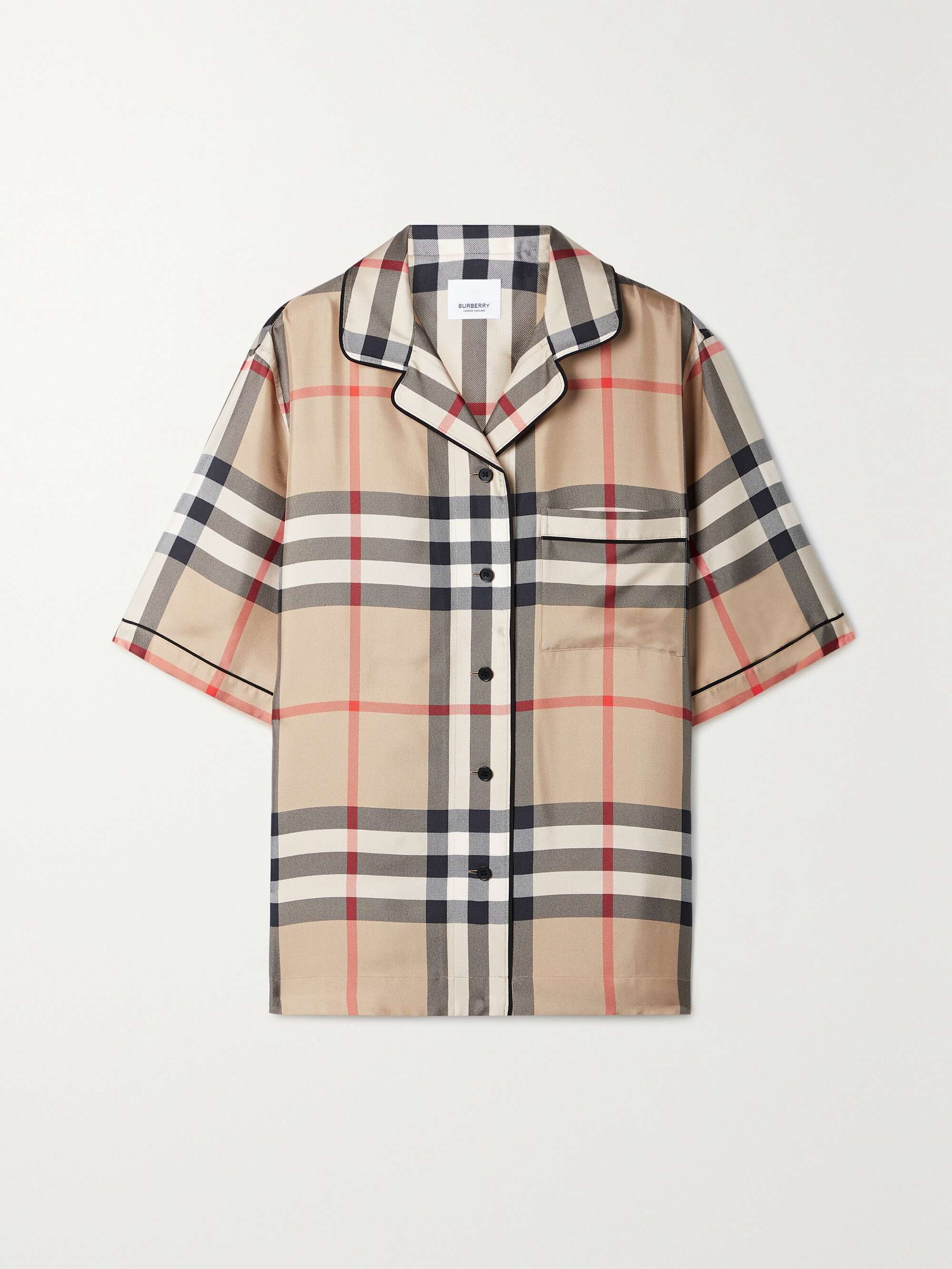 BURBERRY Checked silk-twill shirt | NET-A-PORTER