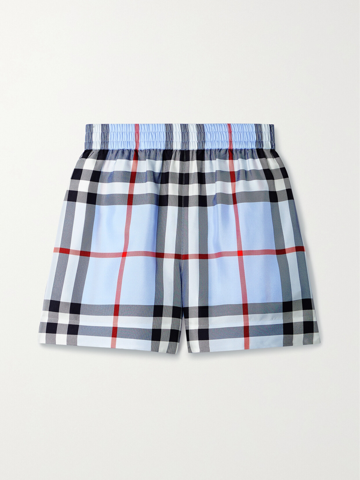 Burberry High-rise Checked Silk Shorts In Multi
