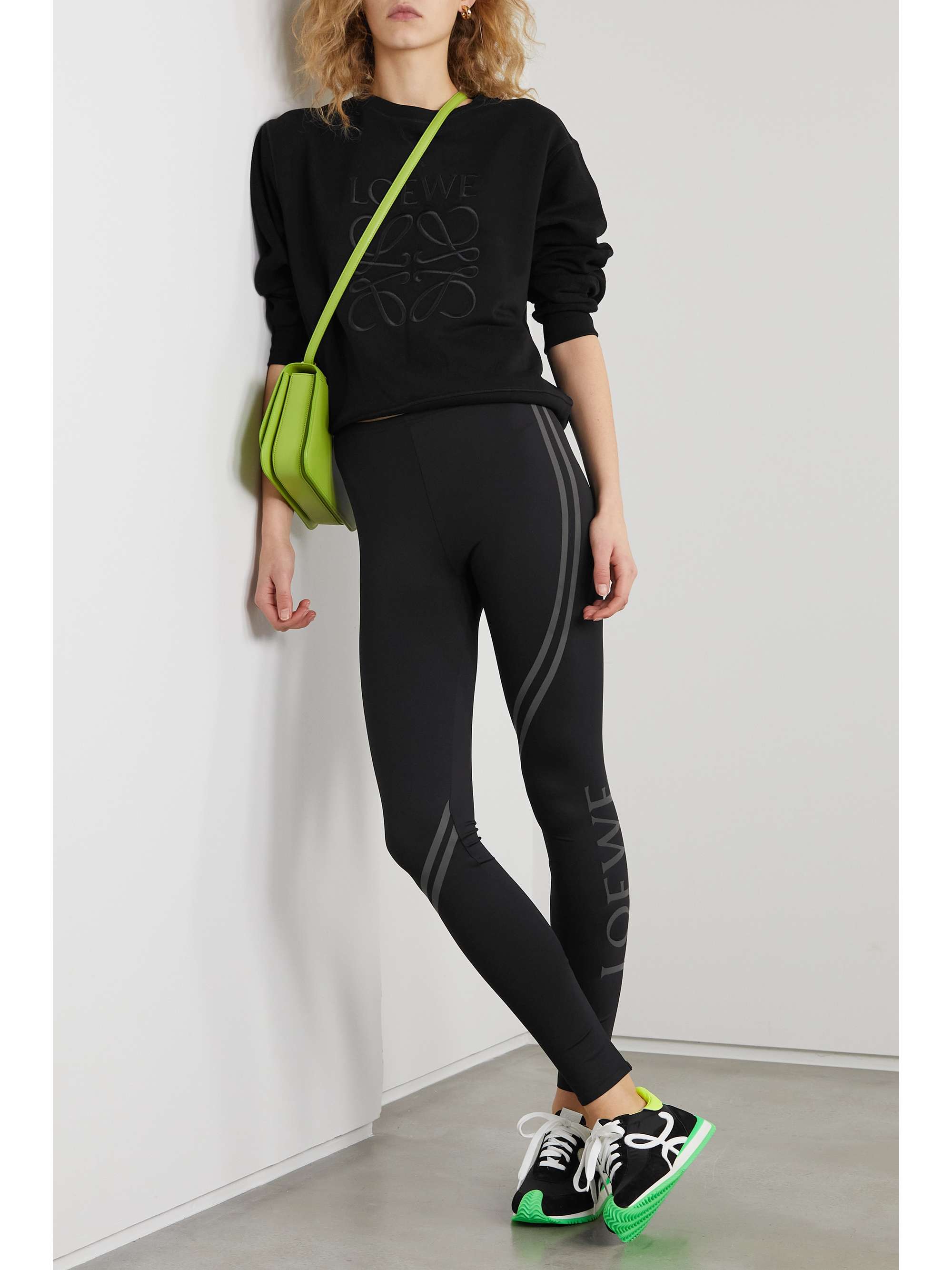 Loewe - Printed Stretch-knit Leggings - Black - FR38 - Net A Porter