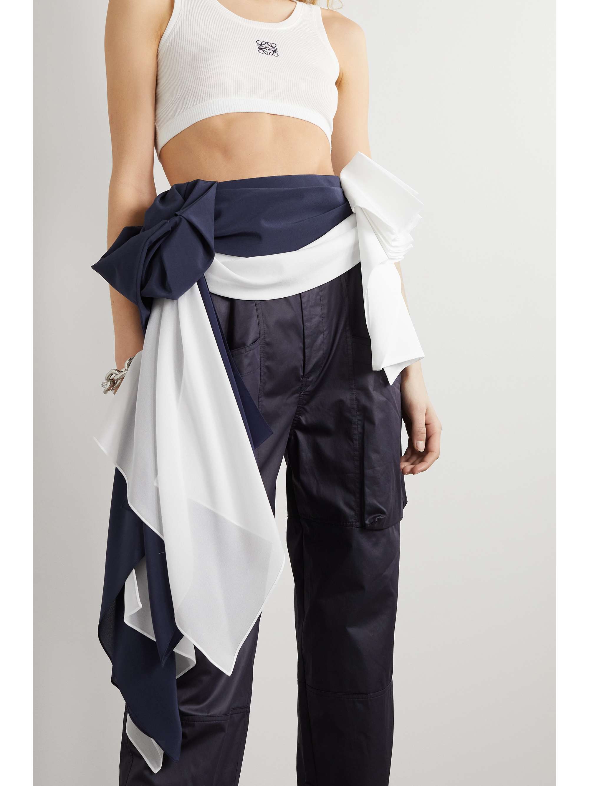 LOEWE Draped silk waist belt