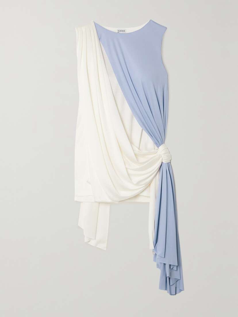 Loewe — Asymmetric knotted draped silk crepe de chine top