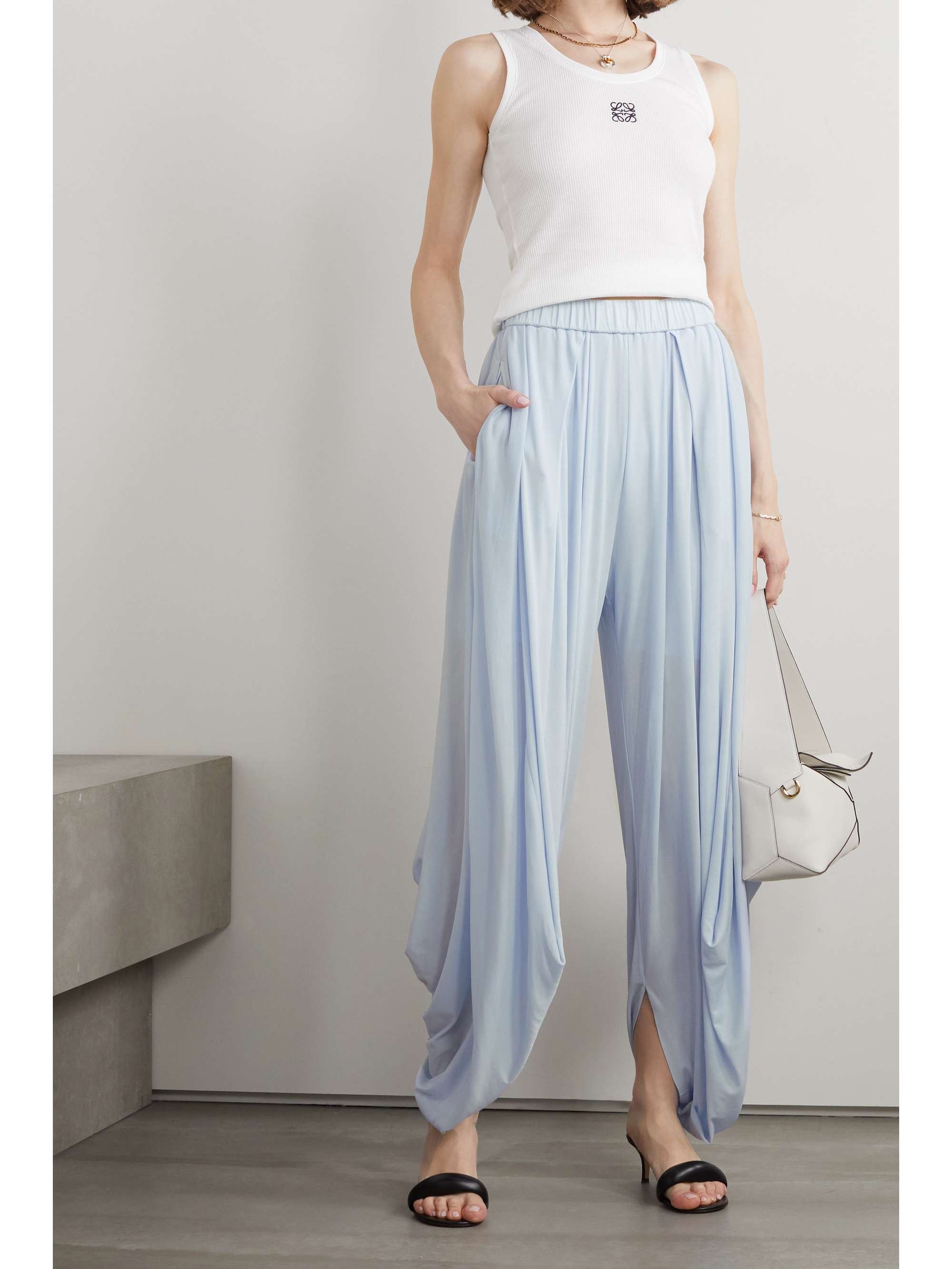 LOEWE Balloon draped crepe tapered pants