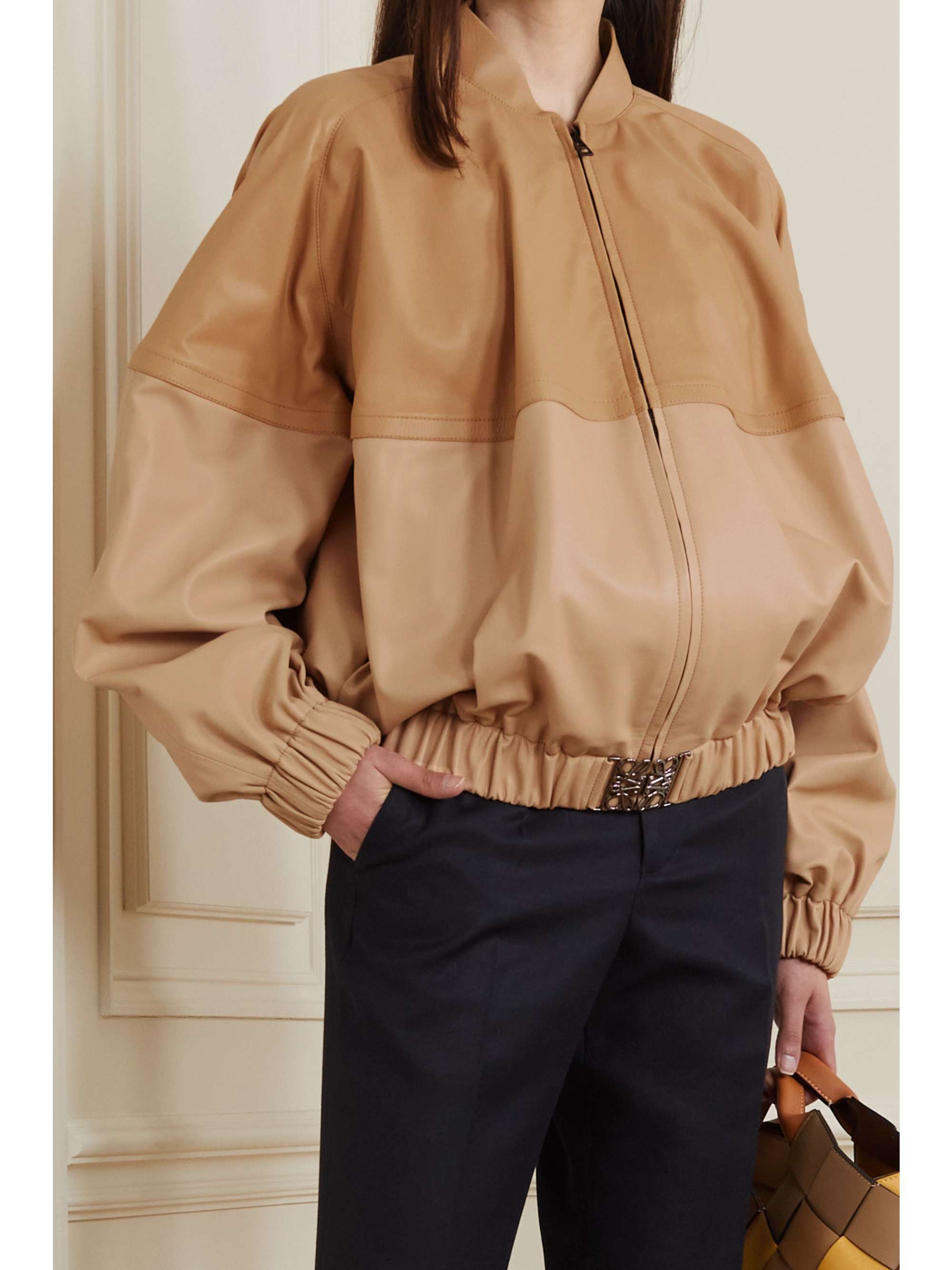 LOEWE Zweifarbige Bomberjacke aus Leder