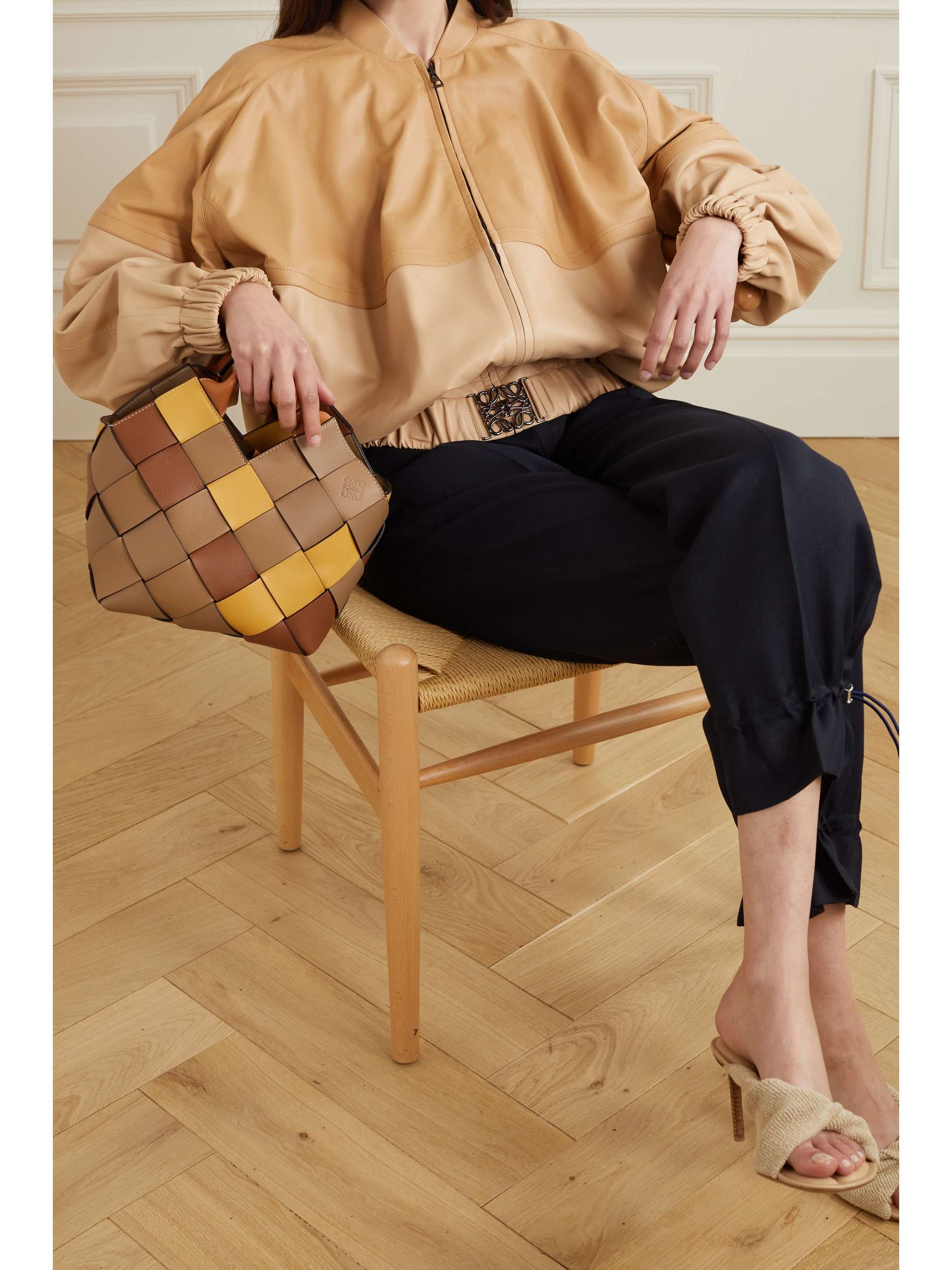 LOEWE Zweifarbige Bomberjacke aus Leder
