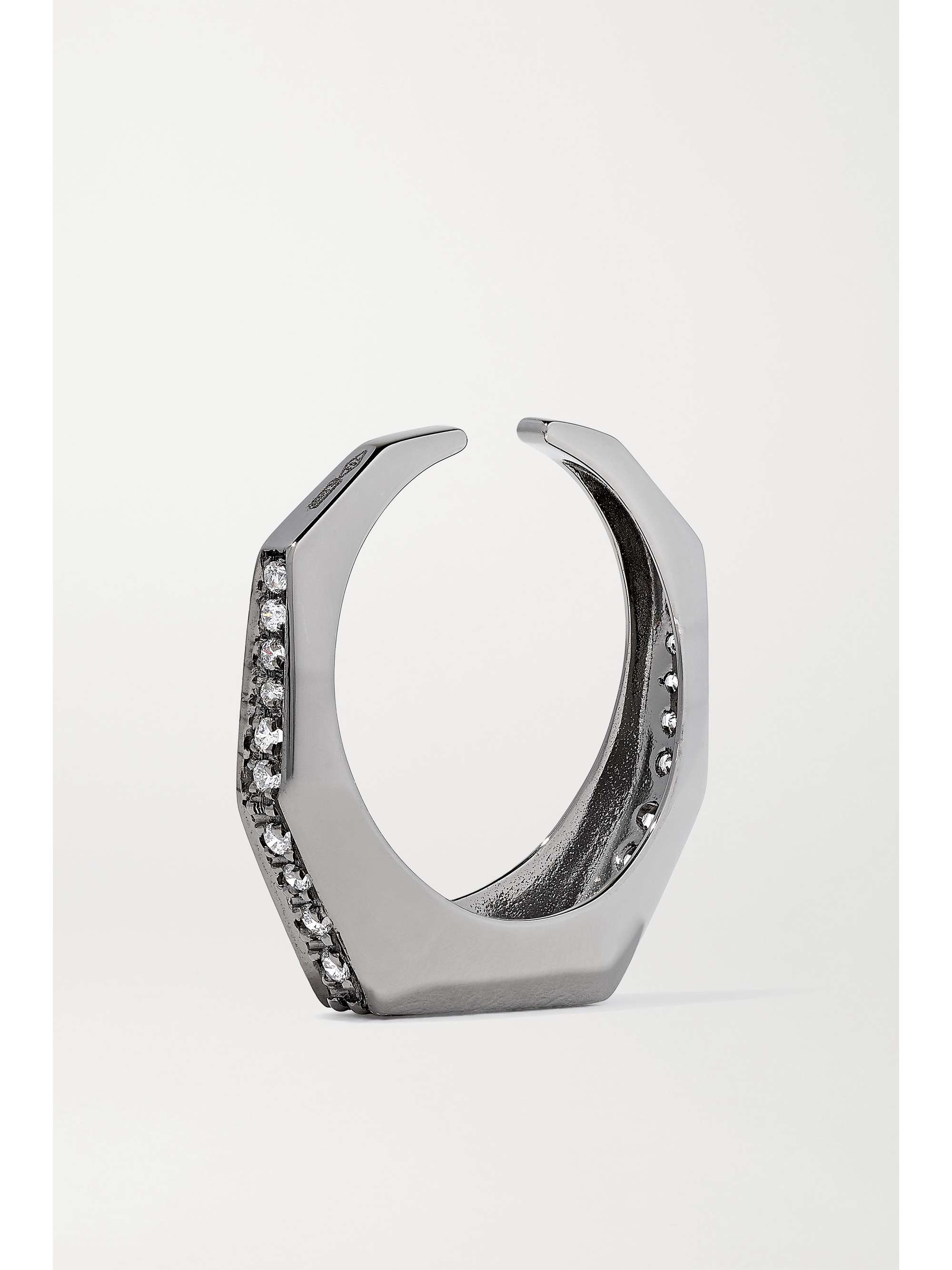 EÉRA Sabrina convertible 18-karat blackened white gold diamond ear cuff