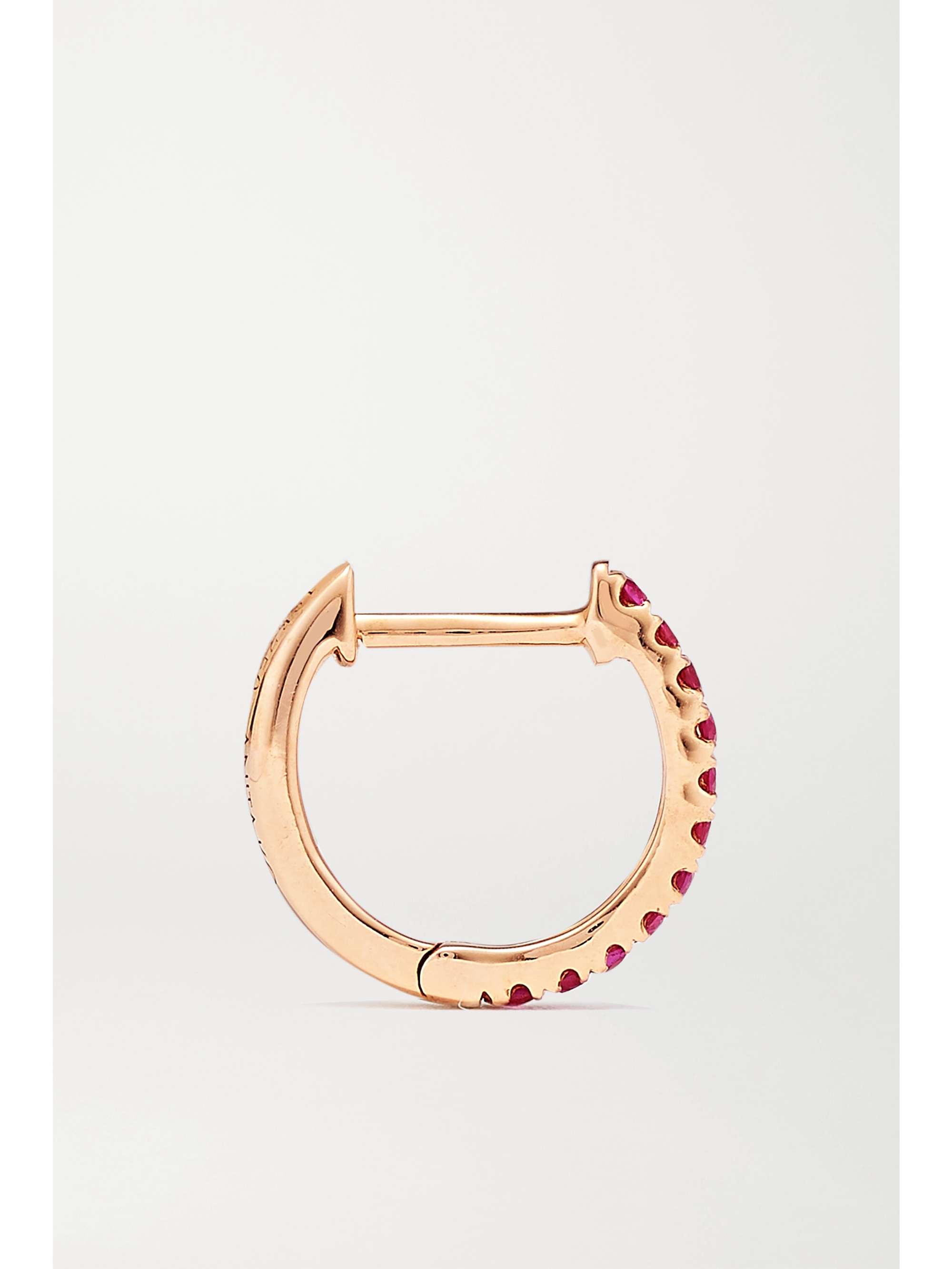 ANITA KO Huggies 18-karat rose gold ruby earrings