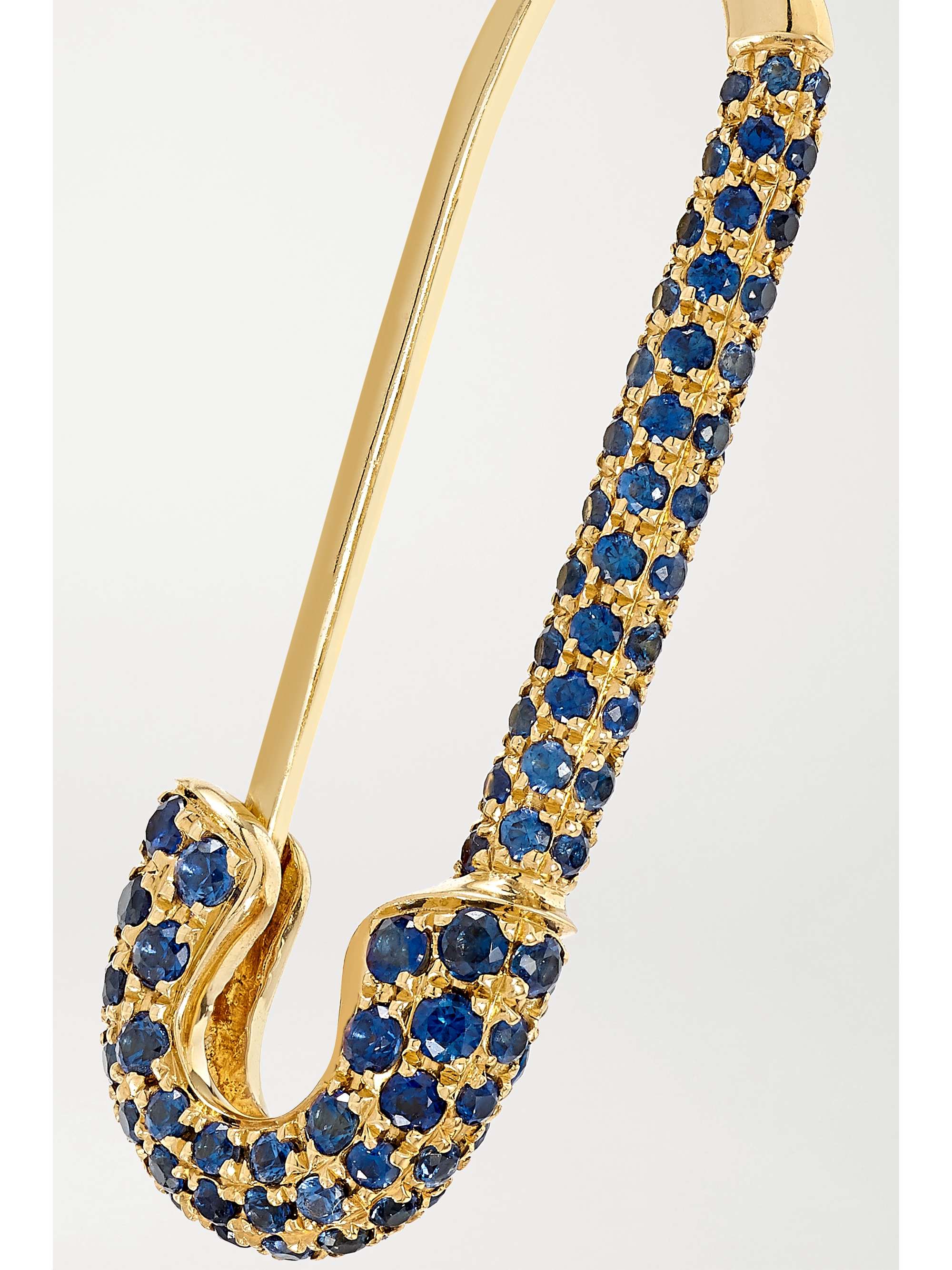 ANITA KO Safety Pin 18-karat rose gold sapphire earring