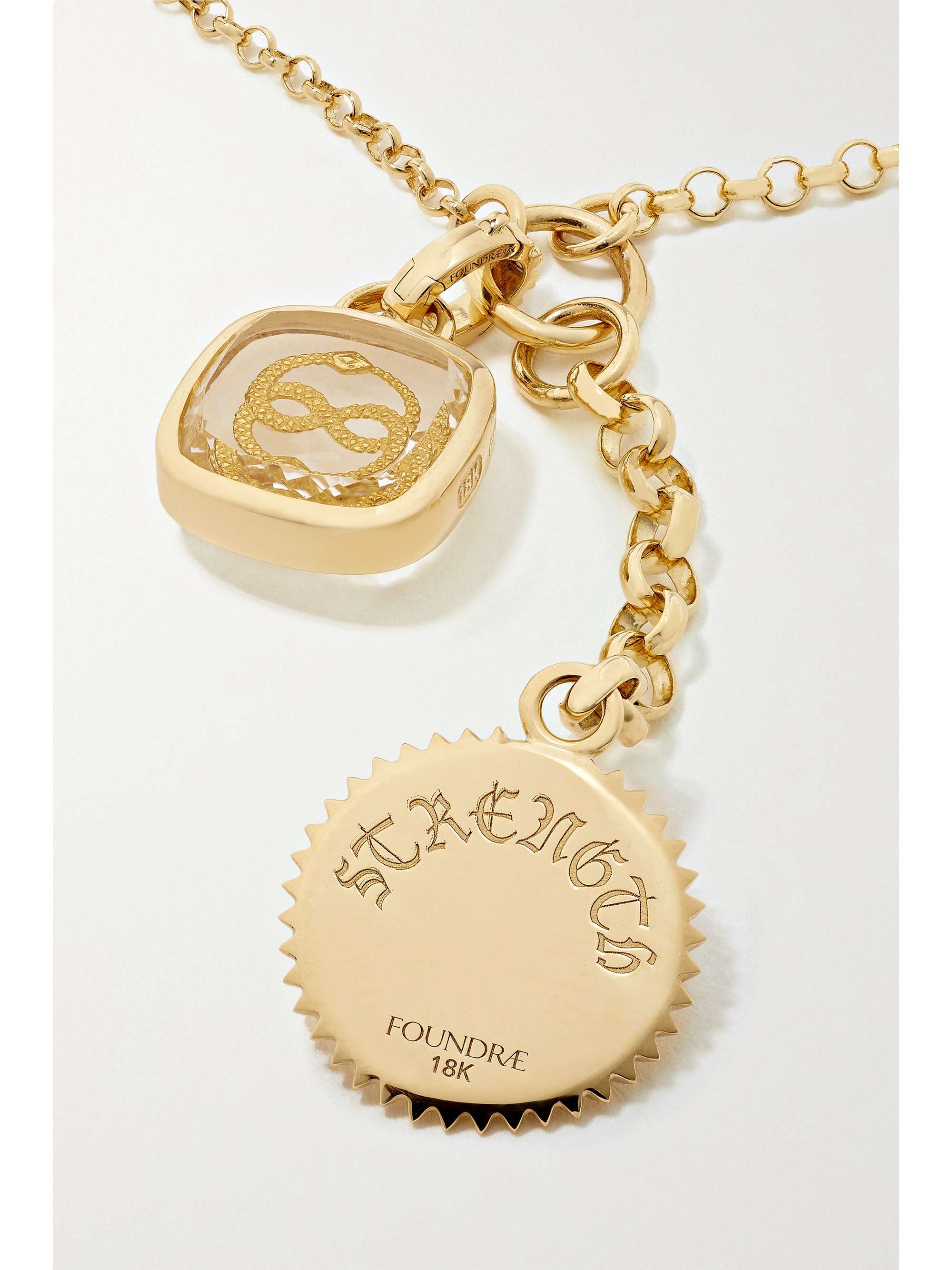 FOUNDRAE Wholeness and Strength 18-karat gold, quartz and diamond necklace
