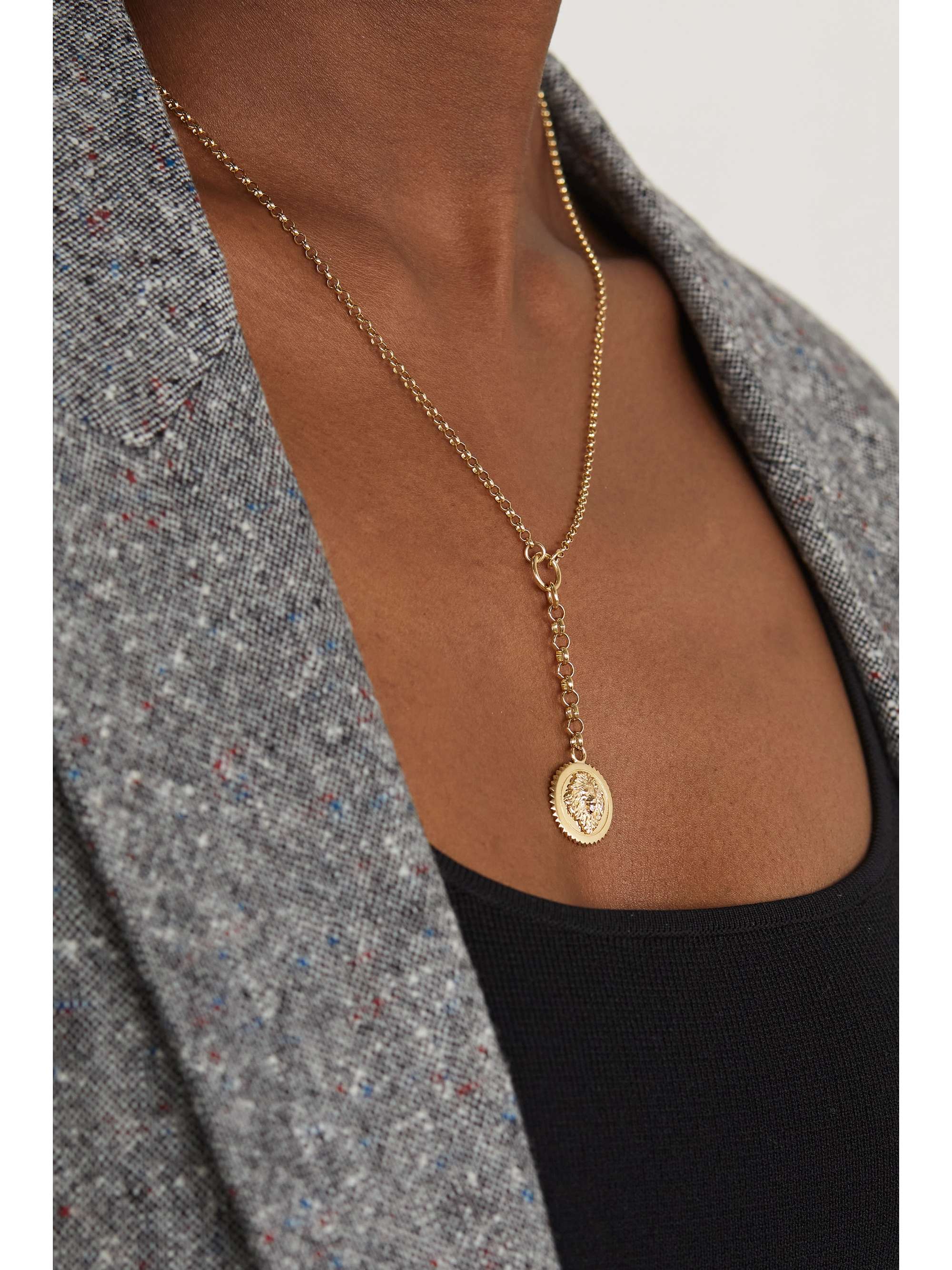 FOUNDRAE Wholeness and Strength 18-karat gold, quartz and diamond necklace