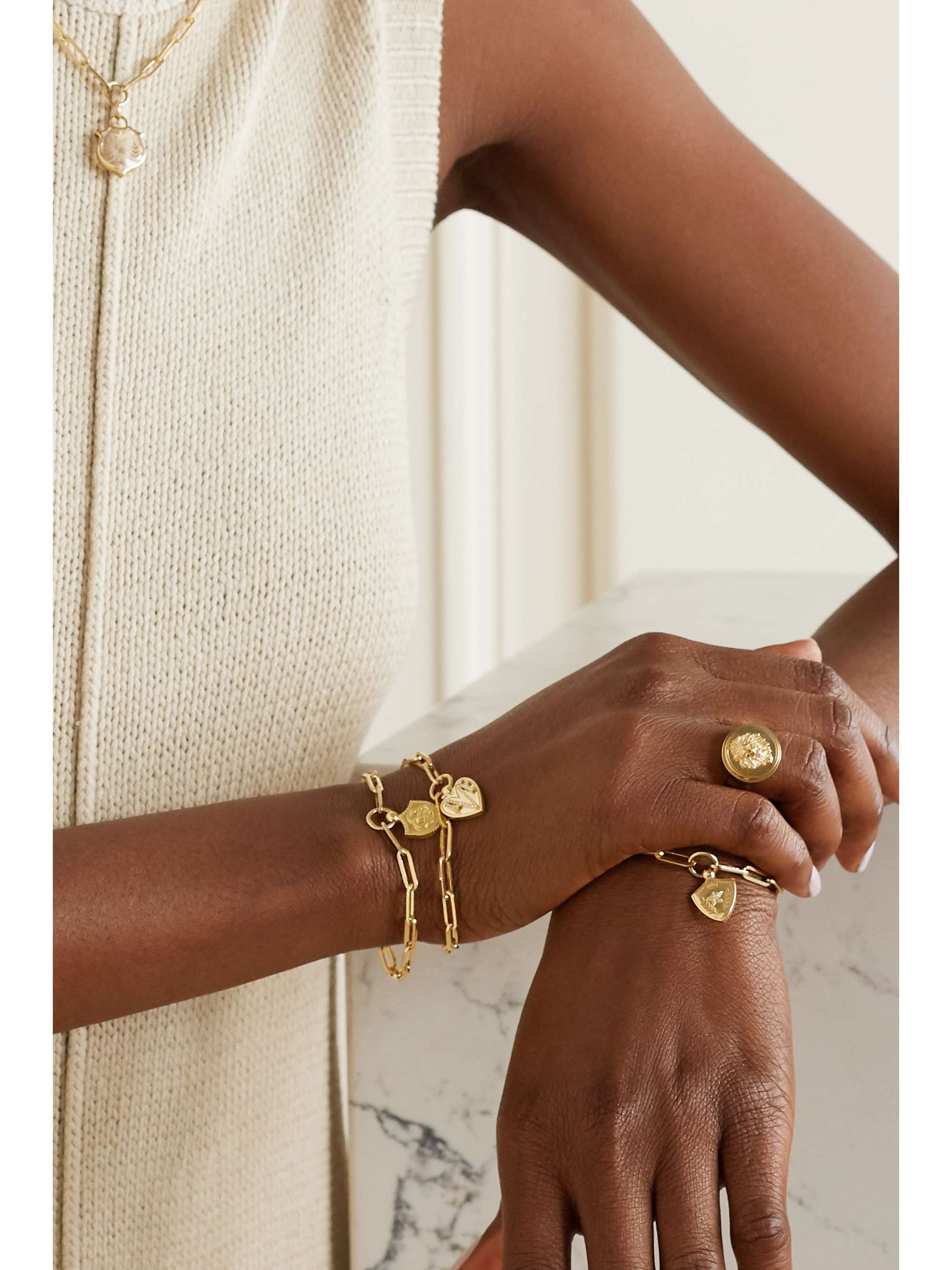 FOUNDRAE Amate 18-karat gold diamond bracelet