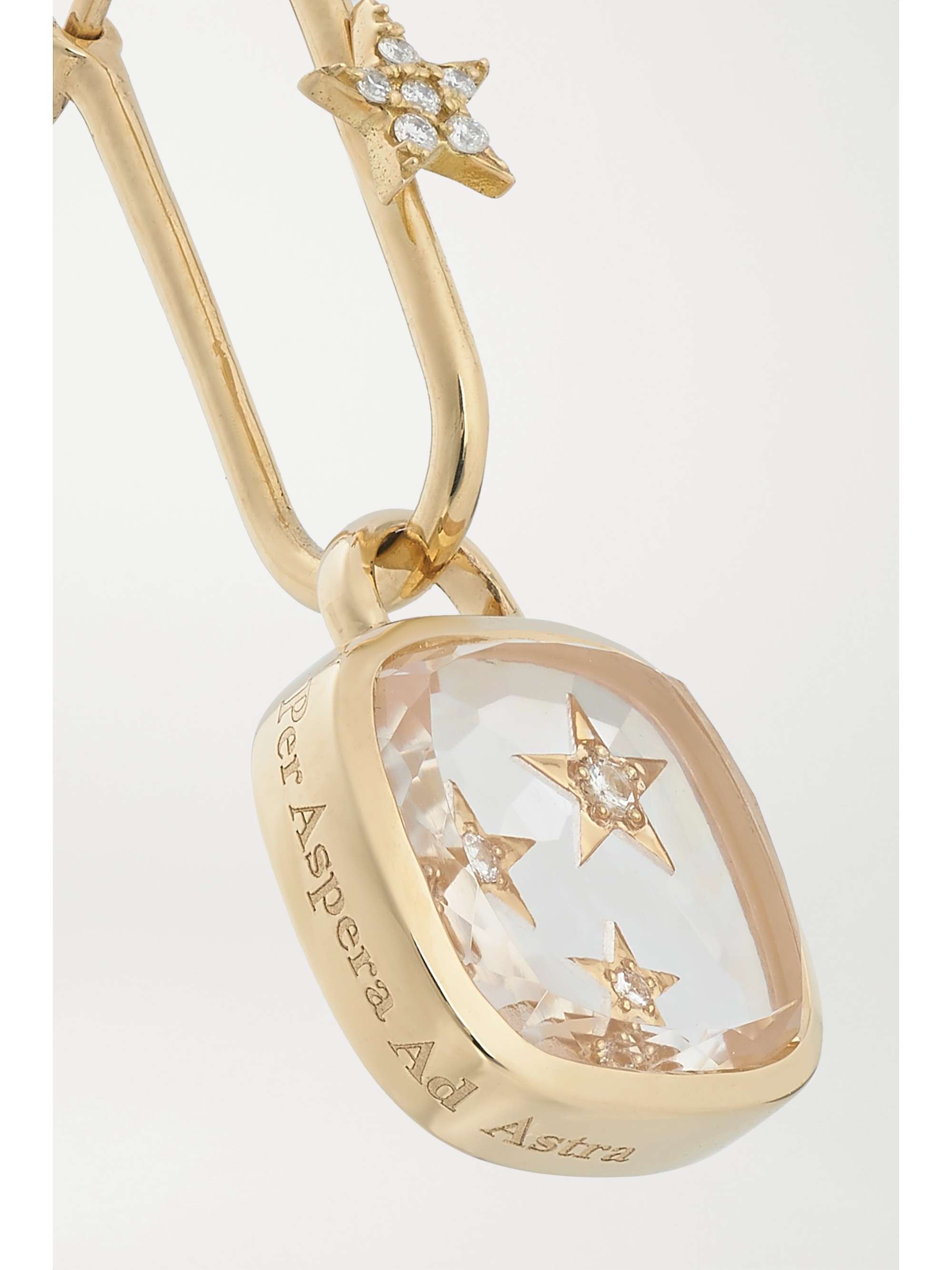 FOUNDRAE Per Aspera Ad Astra 18-karat gold, quartz and diamond earring