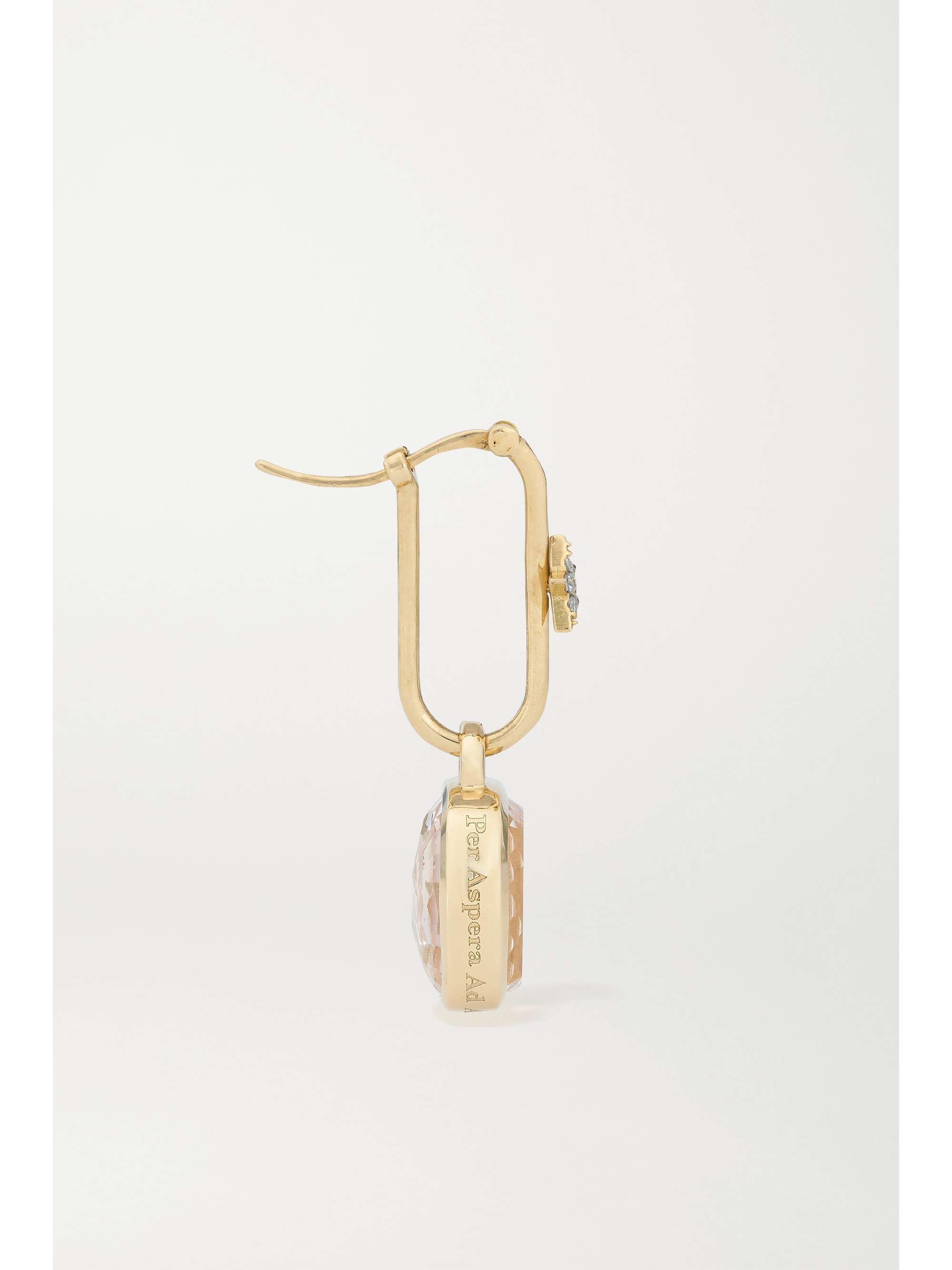 FOUNDRAE Per Aspera Ad Astra 18-karat gold, quartz and diamond earring