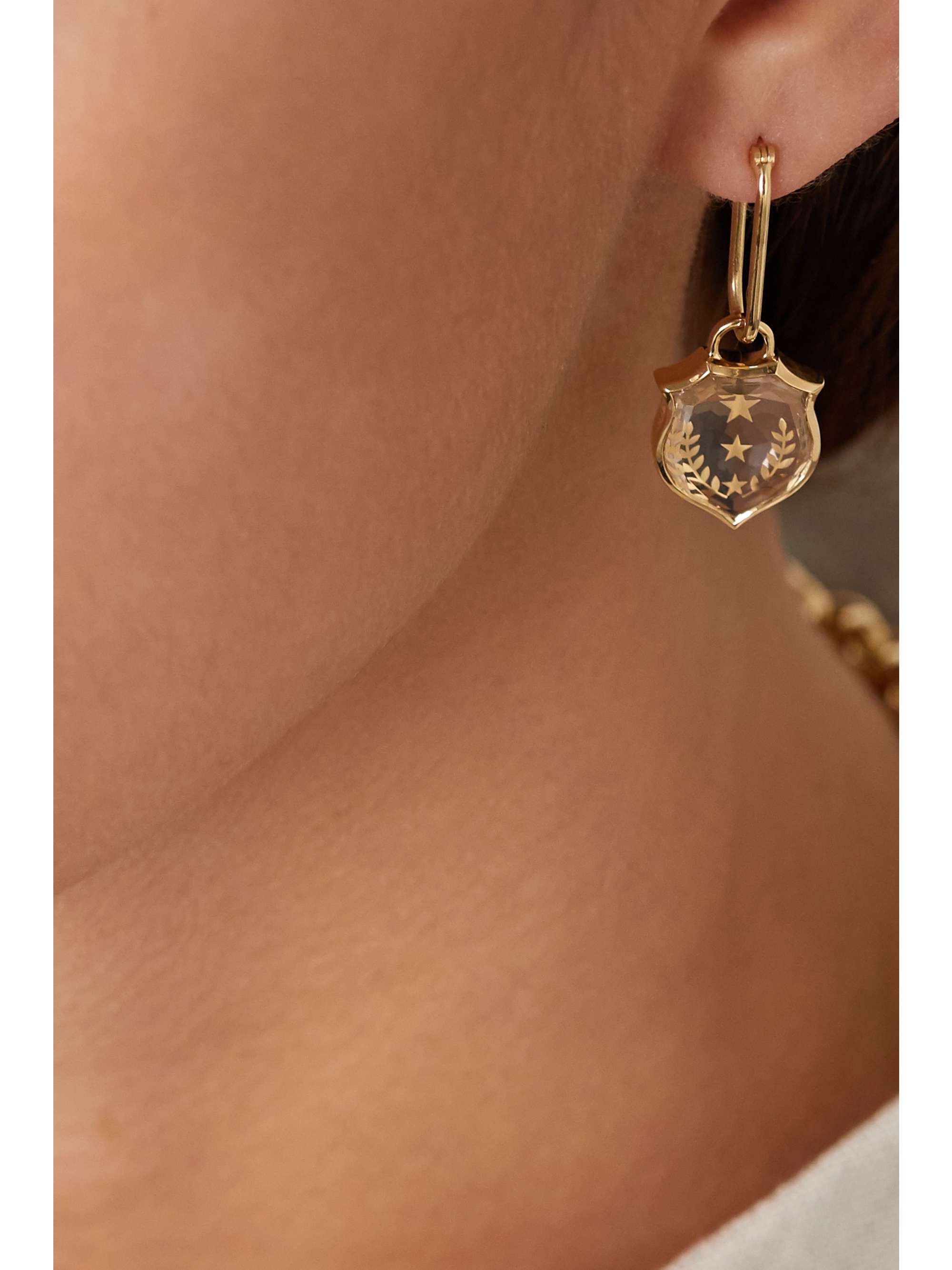 FOUNDRAE Per Aspera Ad Astra 18-karat gold quartz earring