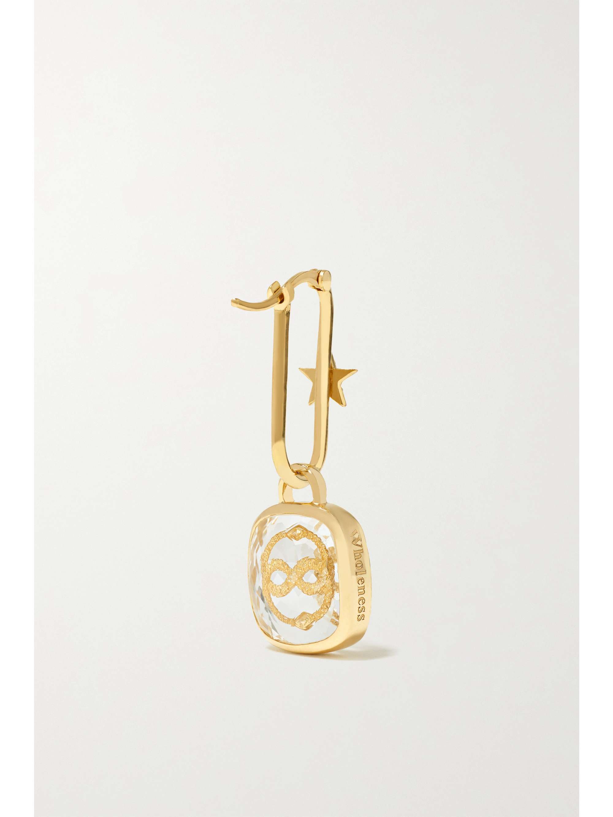FOUNDRAE Wholeness 18-karat gold, quartz and diamond earring