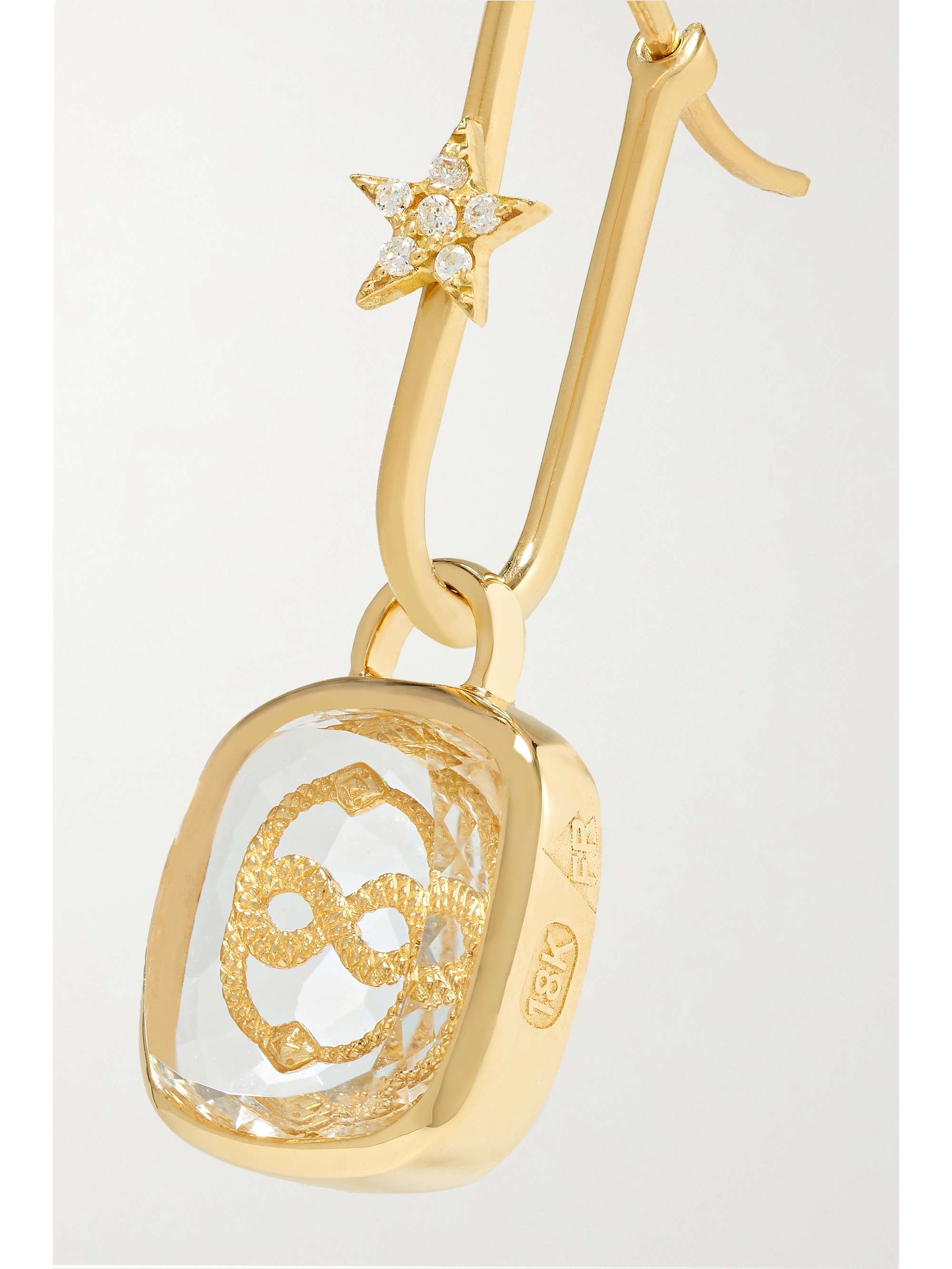 FOUNDRAE Wholeness 18-karat gold, quartz and diamond earring
