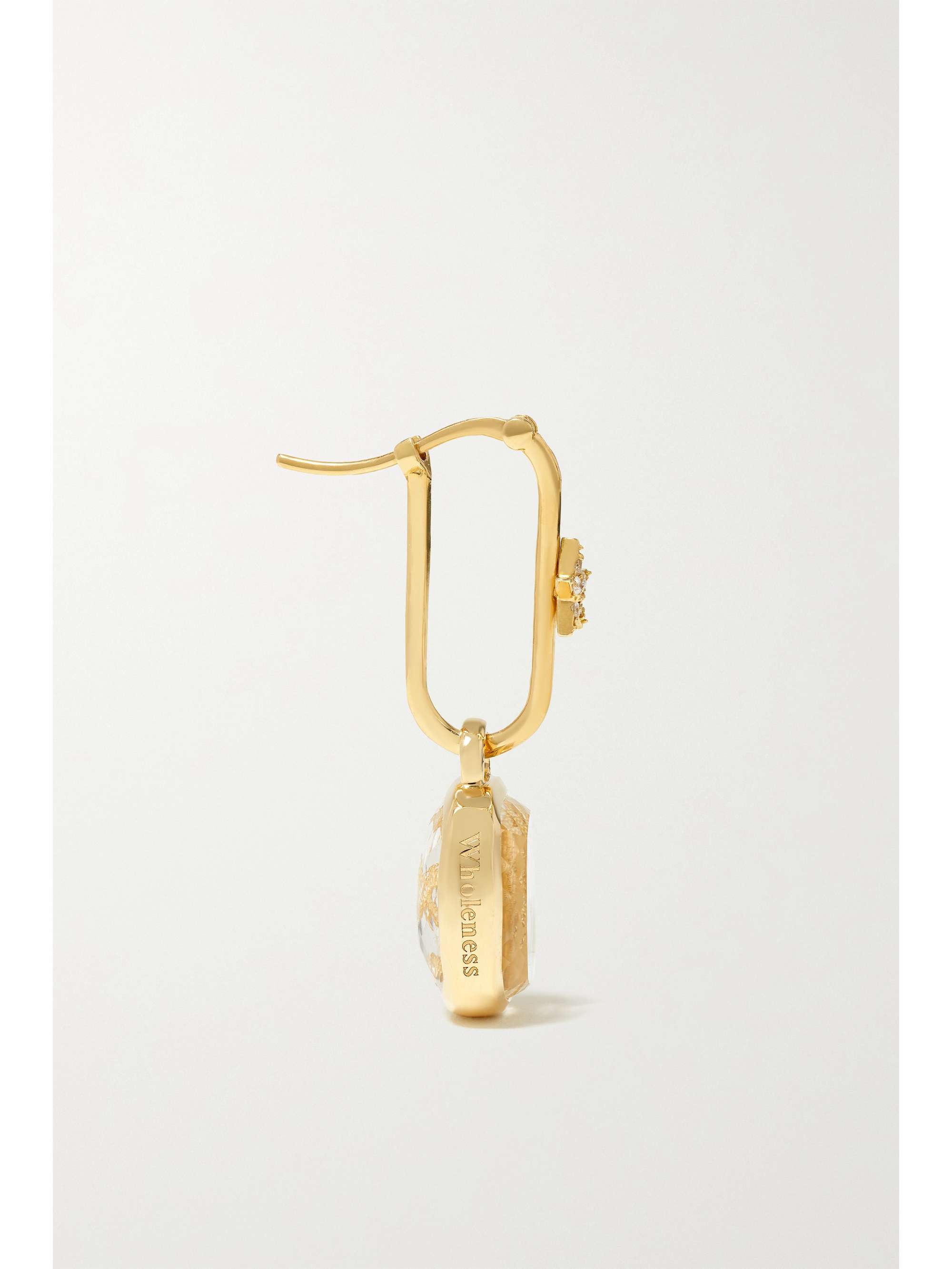 FOUNDRAE Wholeness 18-karat gold, quartz and diamond earring