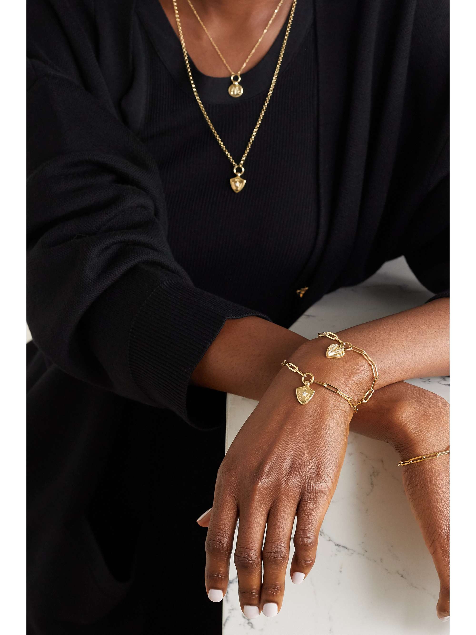 FOUNDRAE Per Aspera Ad Astra 18-karat gold diamond bracelet