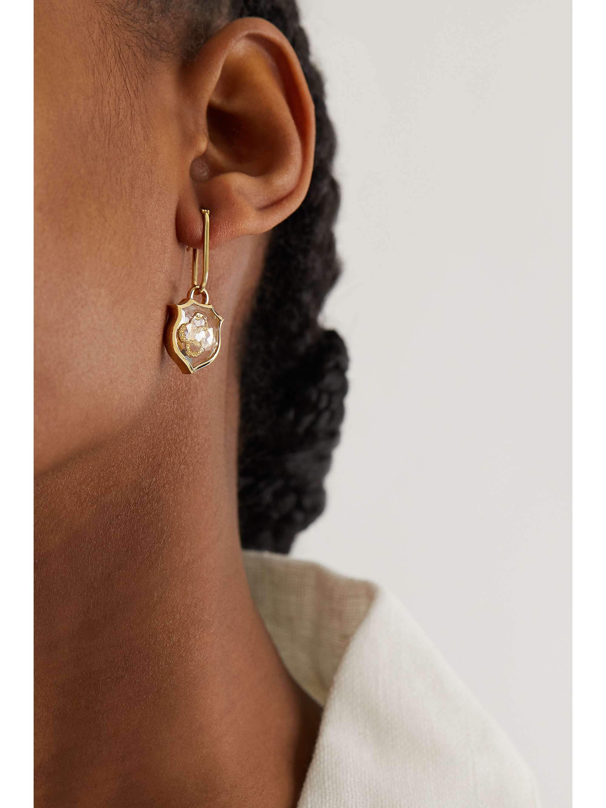 FOUNDRAE Wholeness 18-karat gold quartz earring
