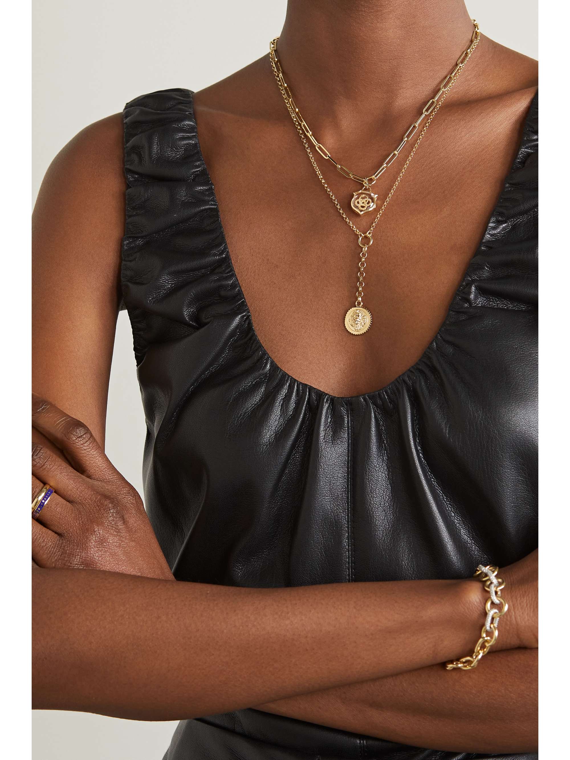 FOUNDRAE Wholeness 18-karat gold quartz necklace