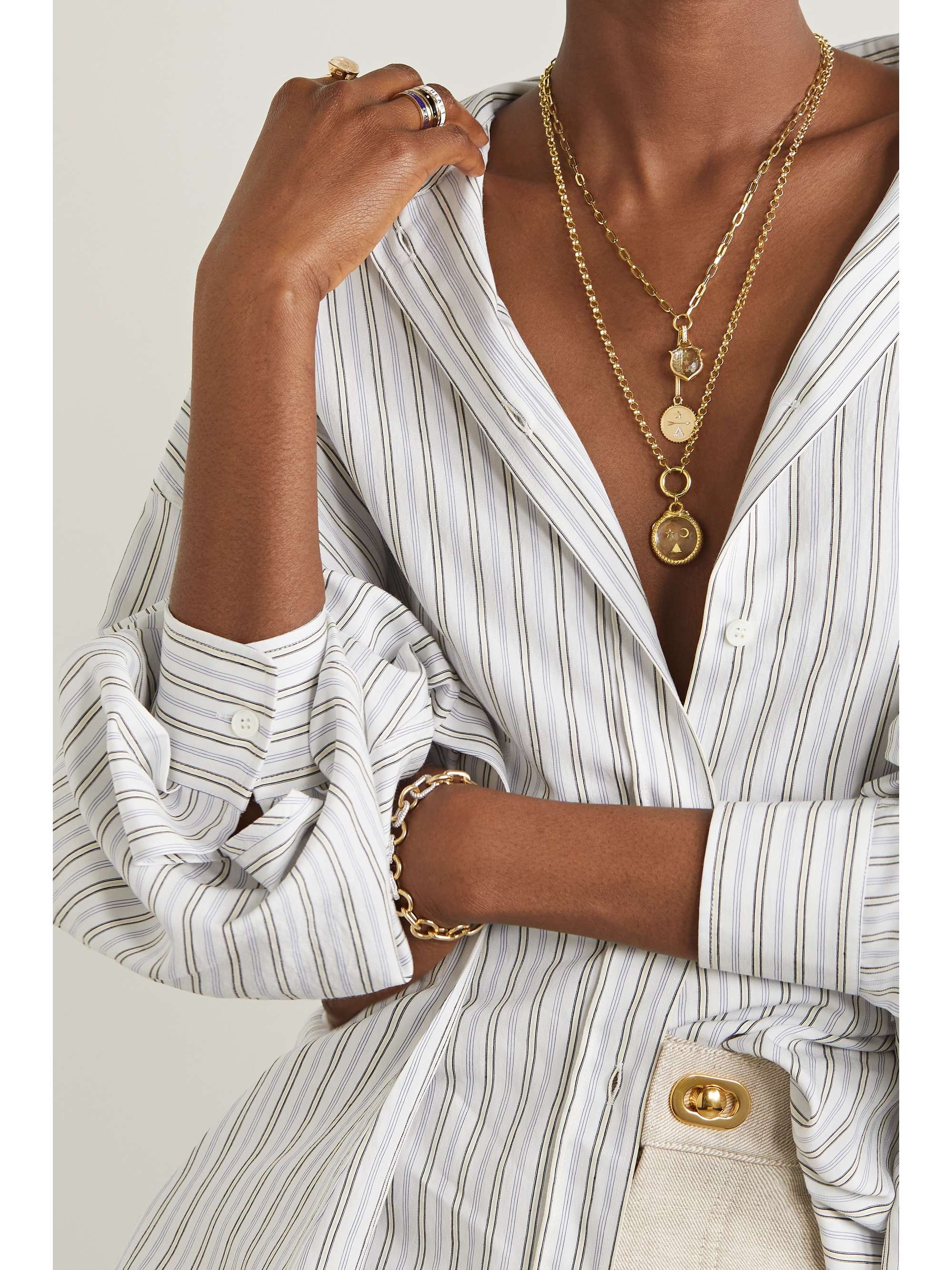 FOUNDRAE Per Aspera Ad Astra 18-karat gold quartz necklace
